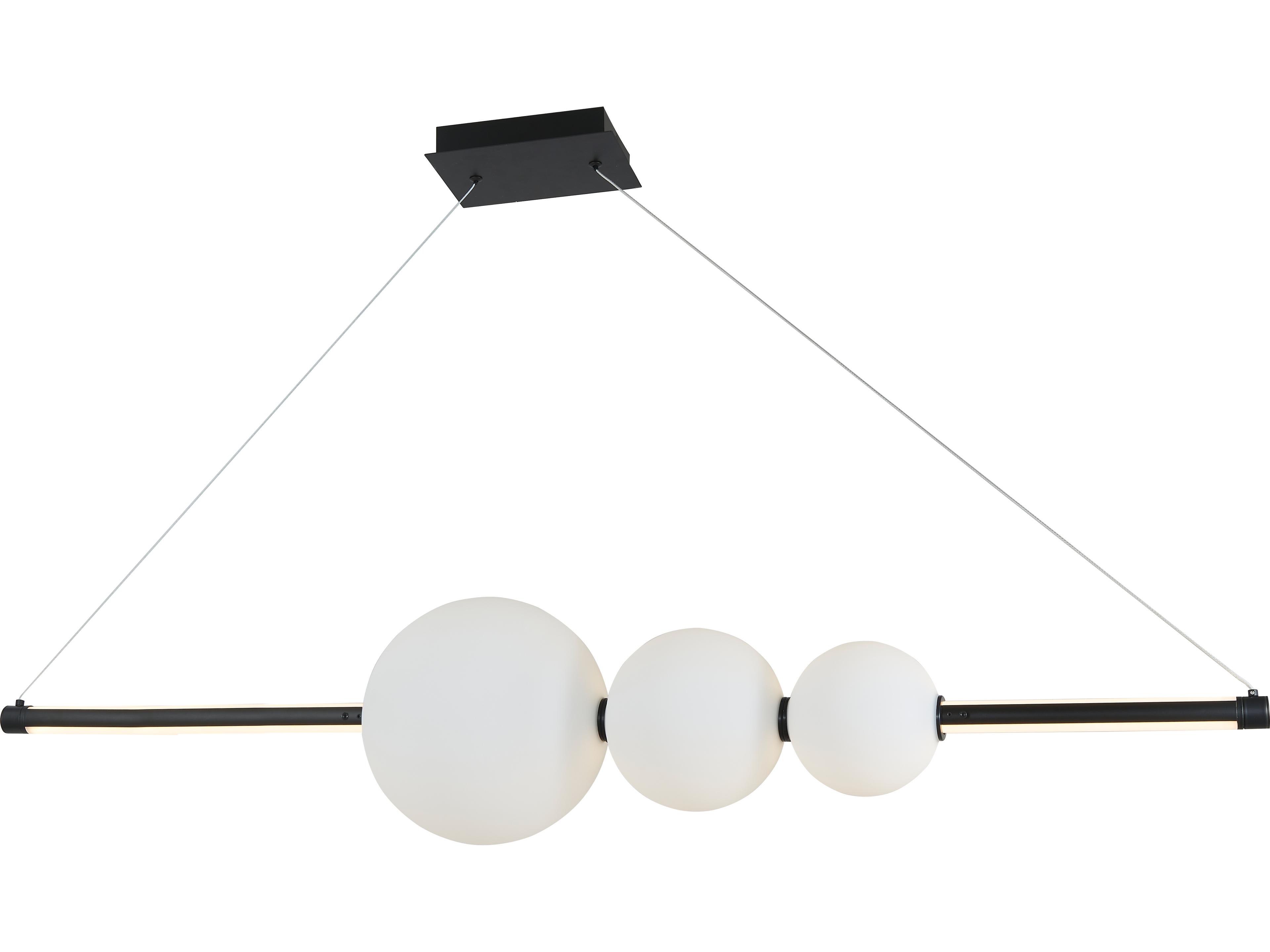 ORB Linear Pendant Light with 3 Opal Glass Orbs