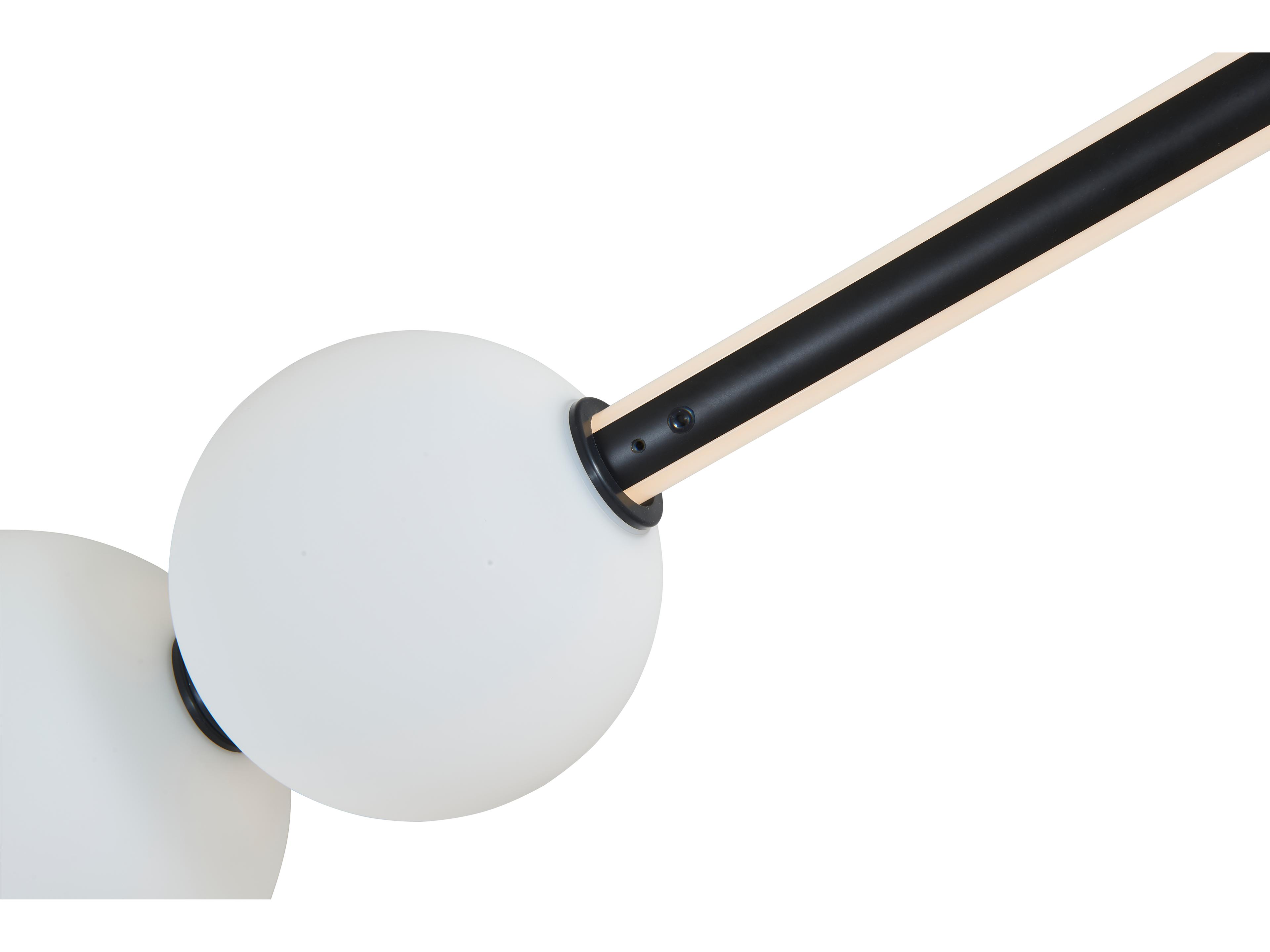 Abra Orb 1-Light Matte Black Globe Linear Island Pendant