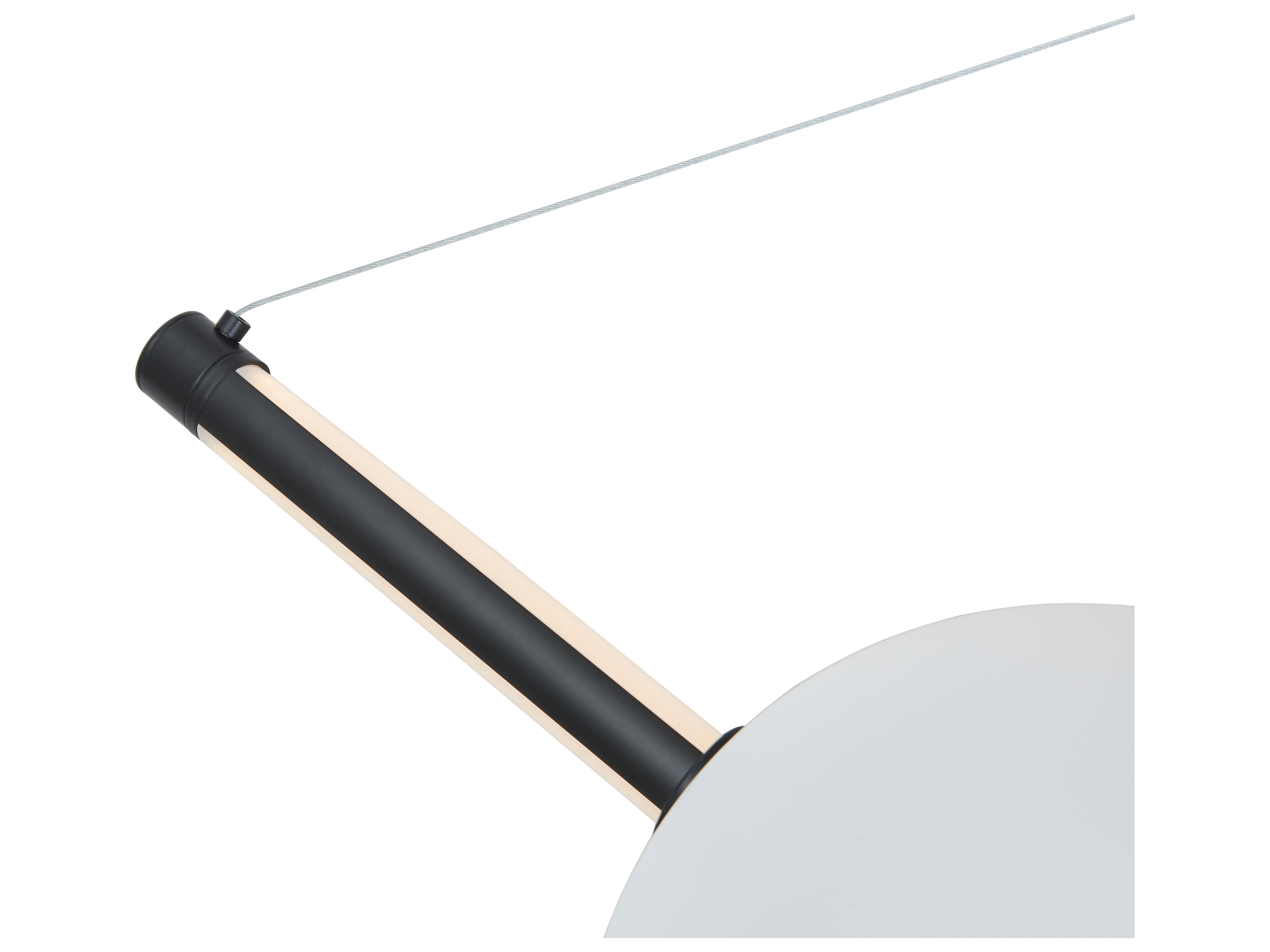 Abra Orb 1-Light Matte Black Globe Linear Island Pendant
