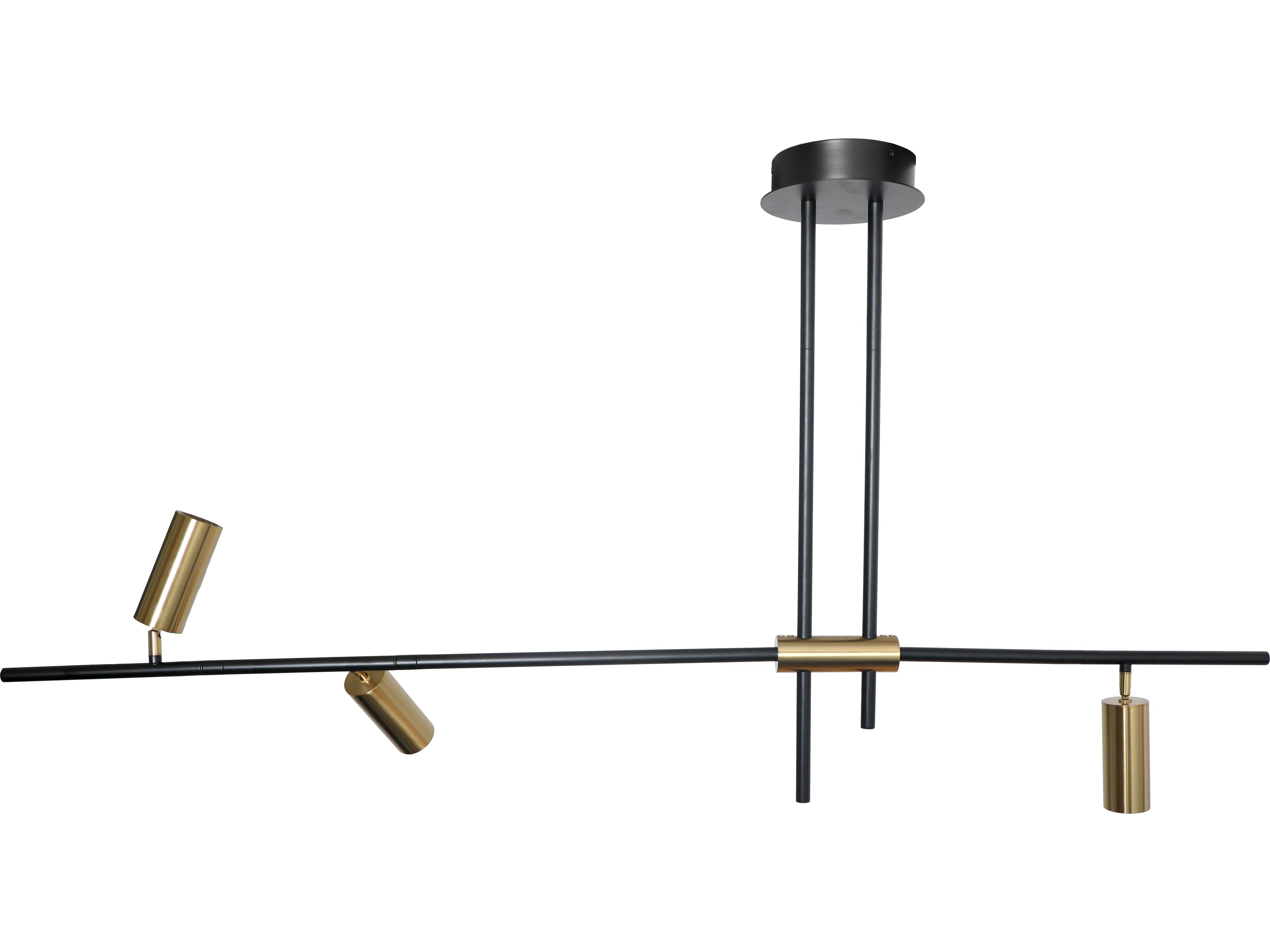 Spartan 3-Light LED Pendant in Matte Black and Gold