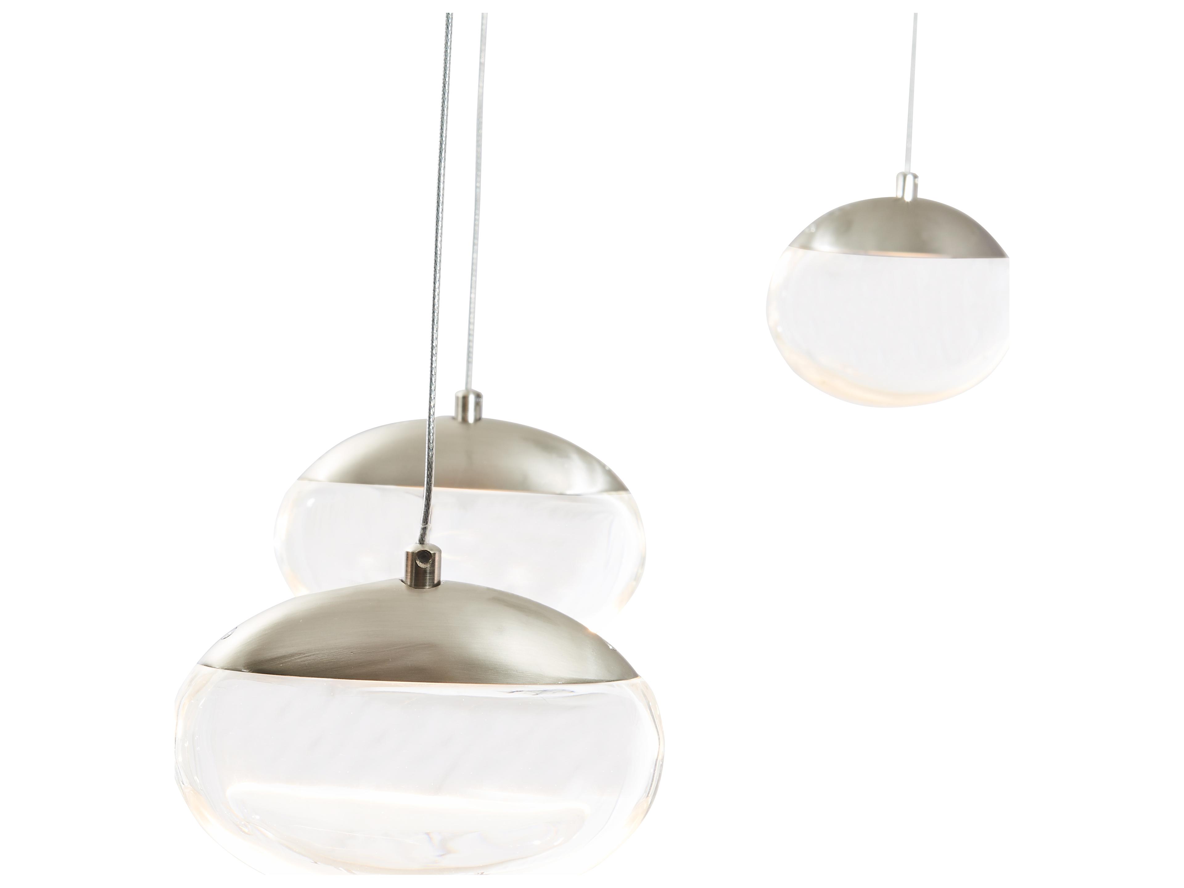 Abra Athena 1-Light Brushed Nickel Round Mini Pendant