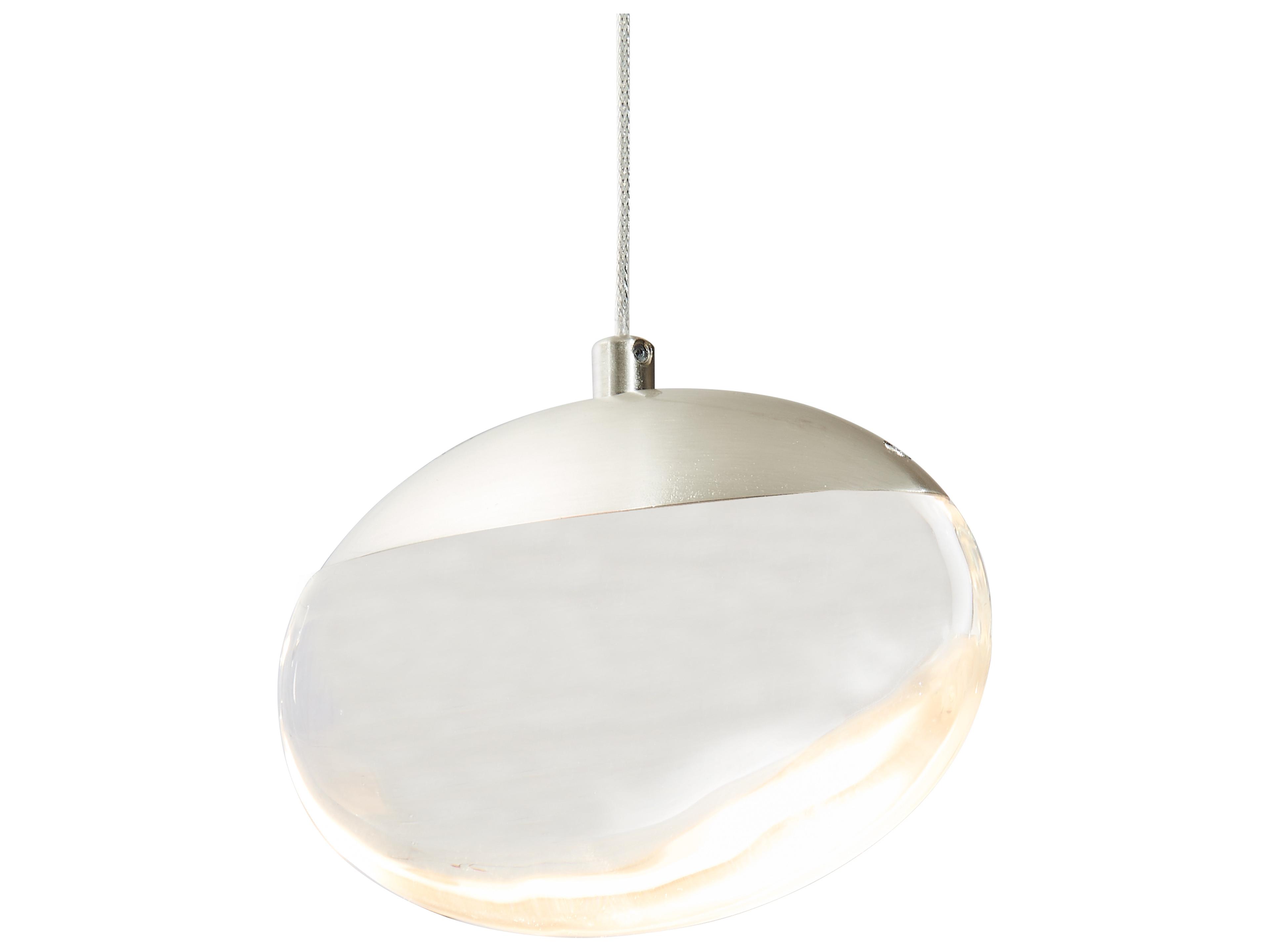 Abra Athena 1-Light Brushed Nickel Round Mini Pendant