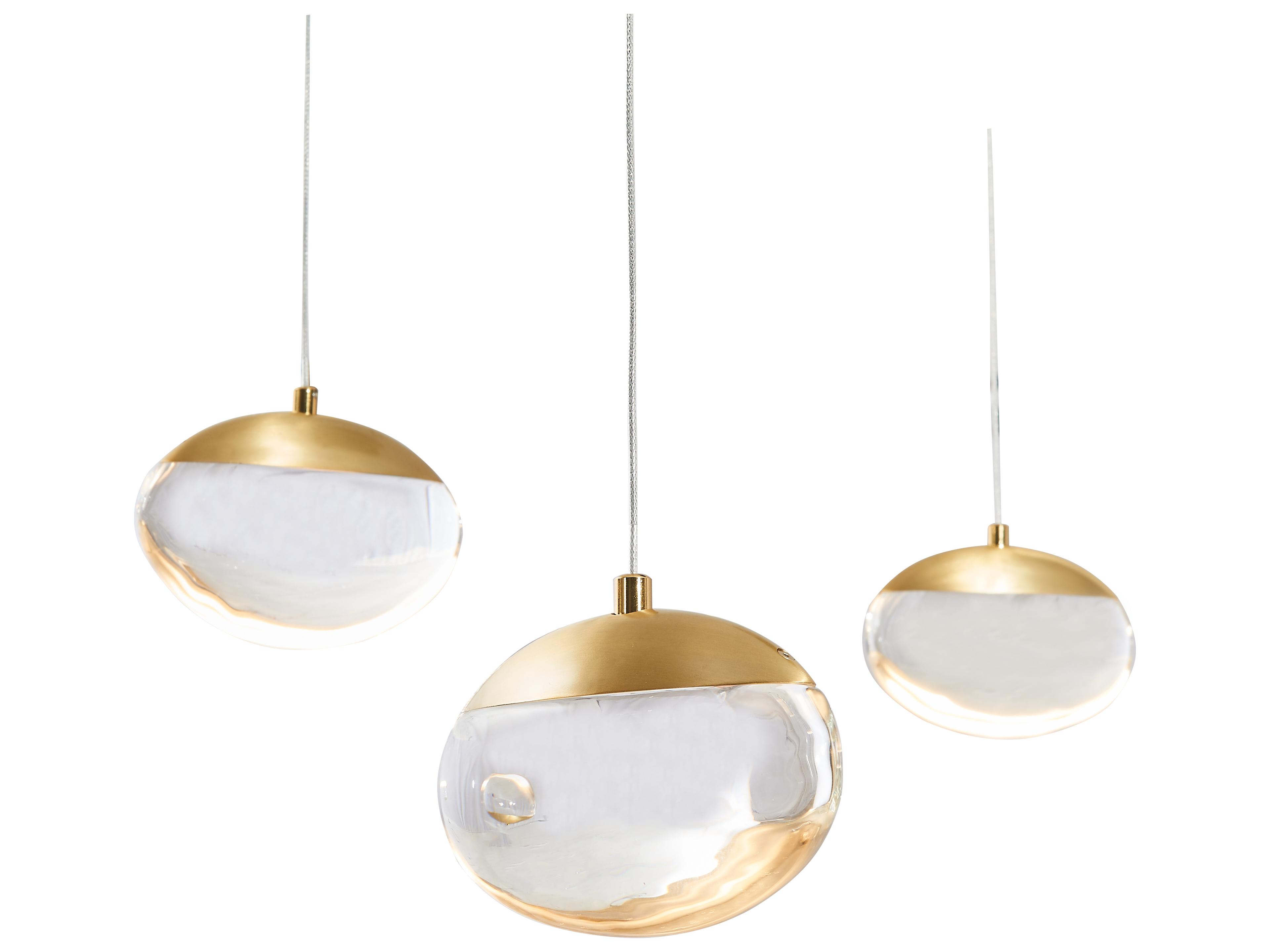 Abra Athena 1-Light Matte Black Brushed Brass Round Mini Pendant