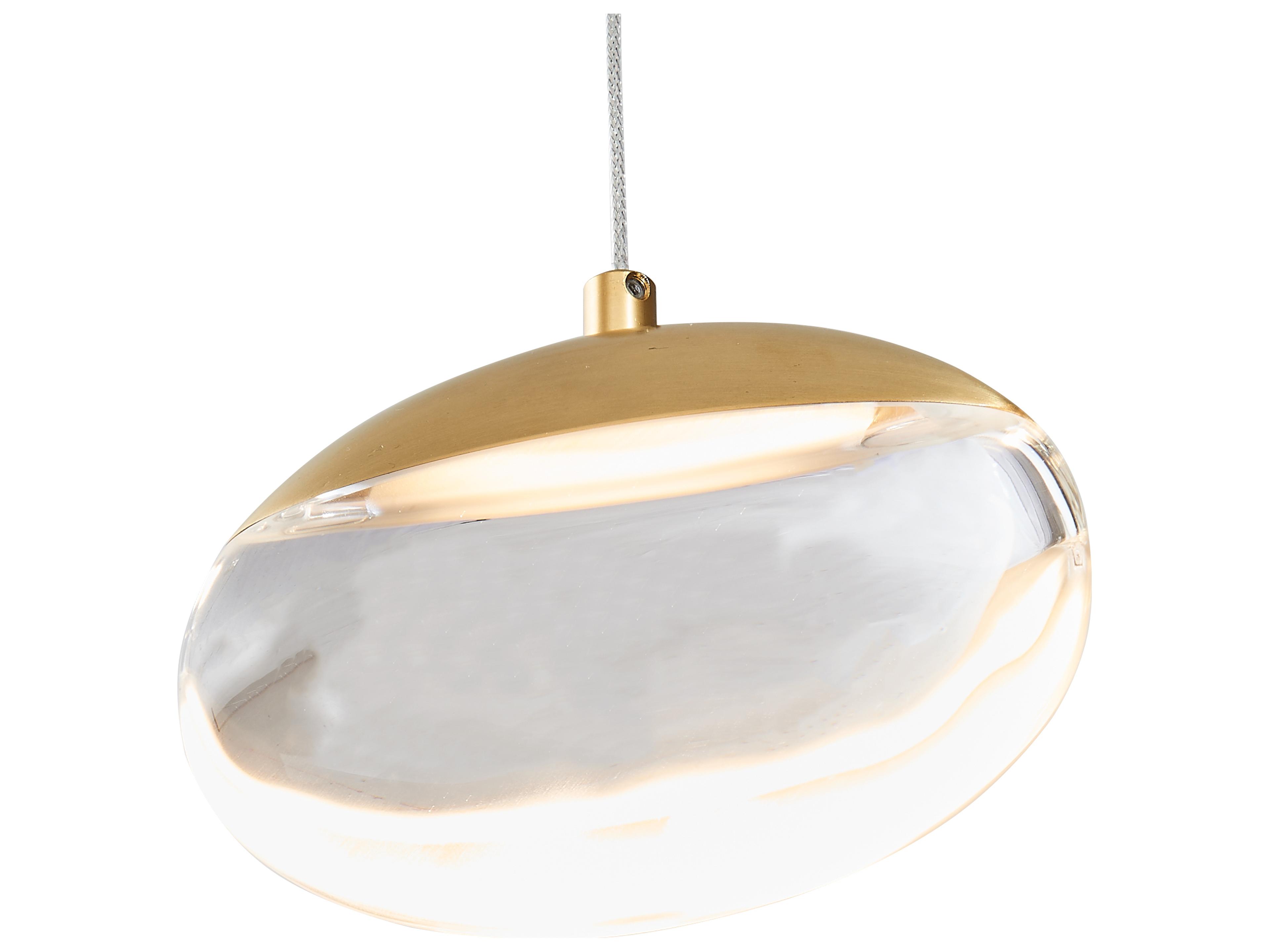 Abra Athena 1-Light Matte Black Brushed Brass Round Mini Pendant