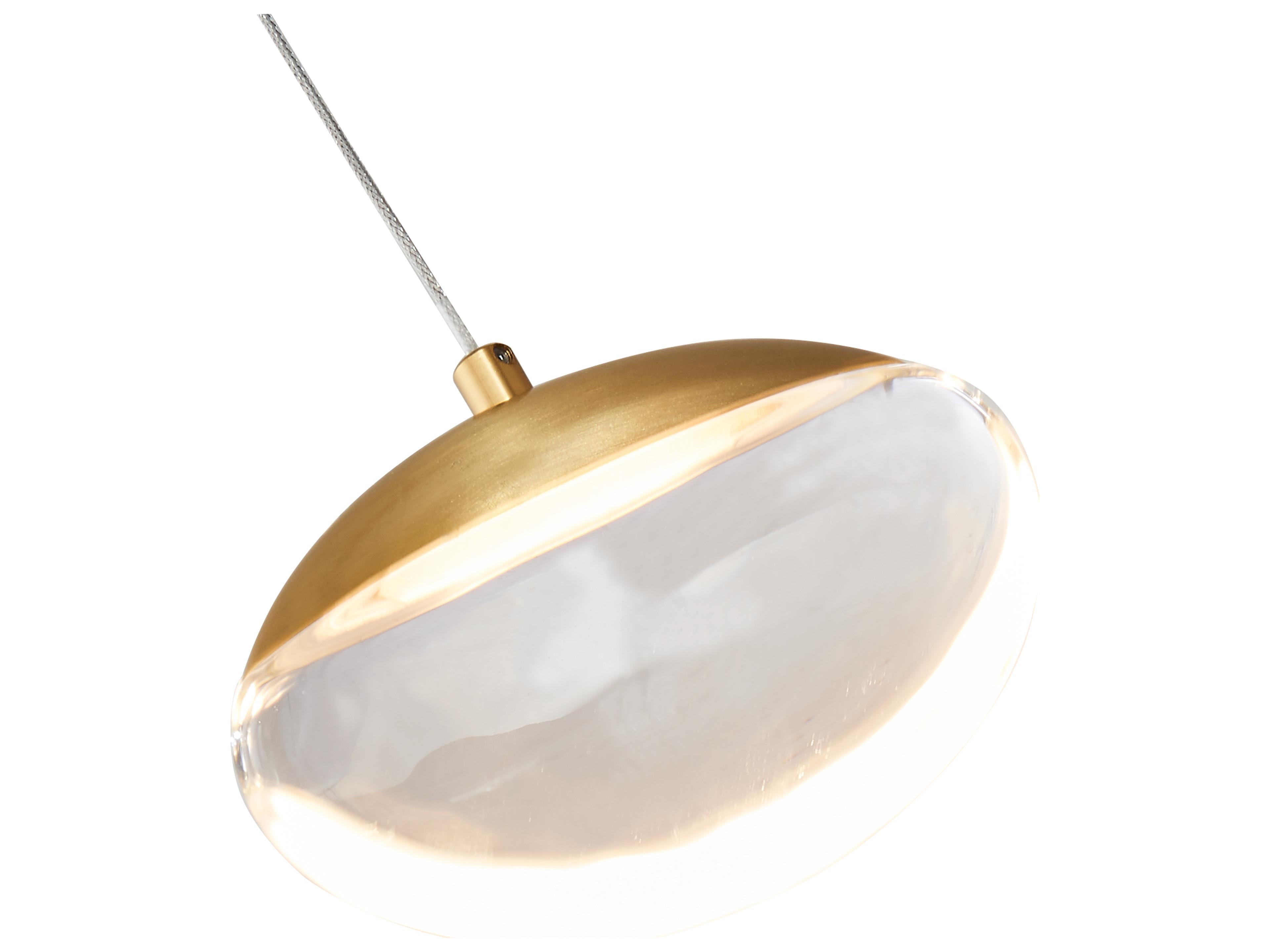 Abra Athena 1-Light Matte Black Brushed Brass Round Mini Pendant