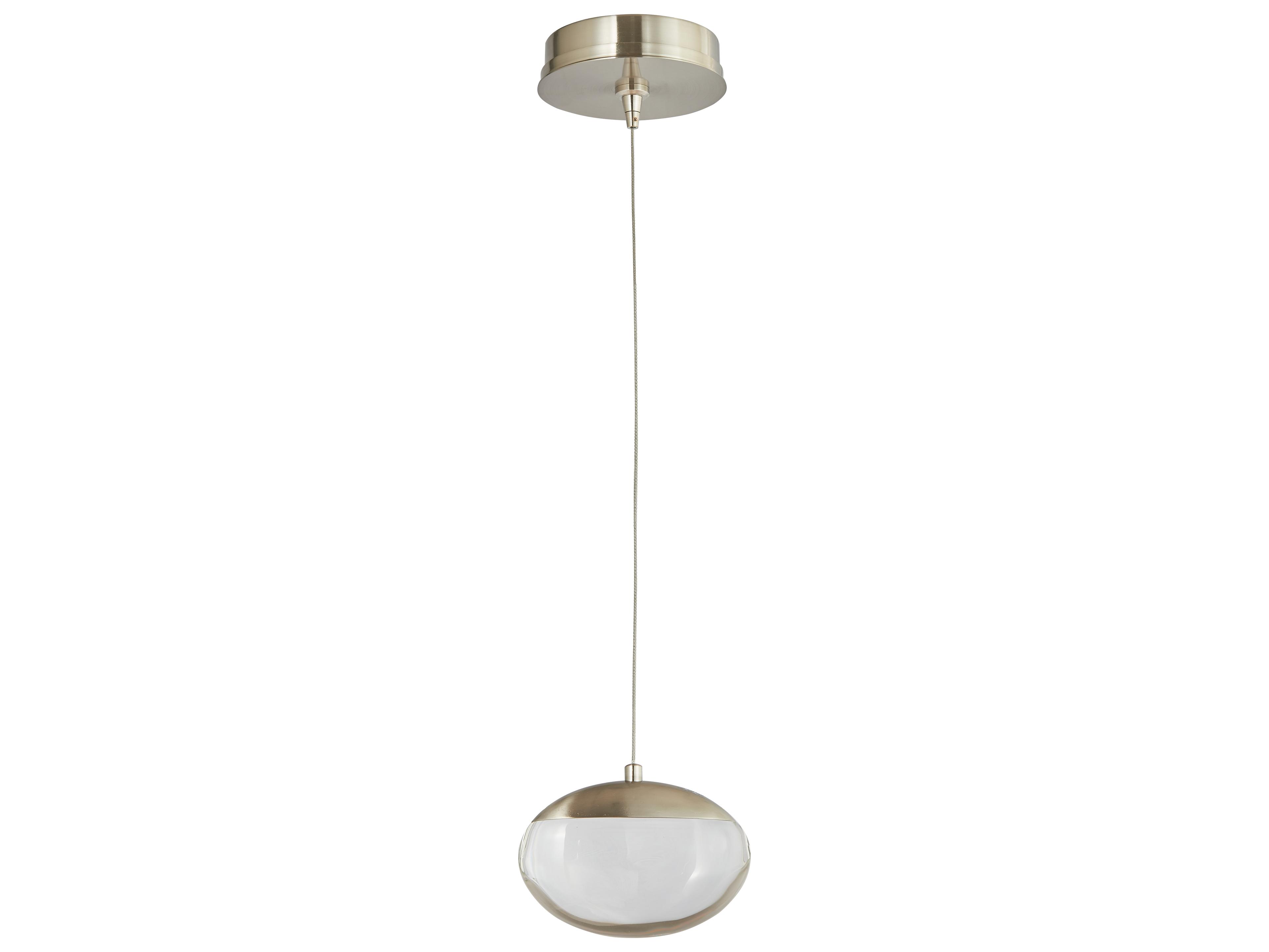Abra Athena 1-Light Brushed Nickel Round Mini Pendant