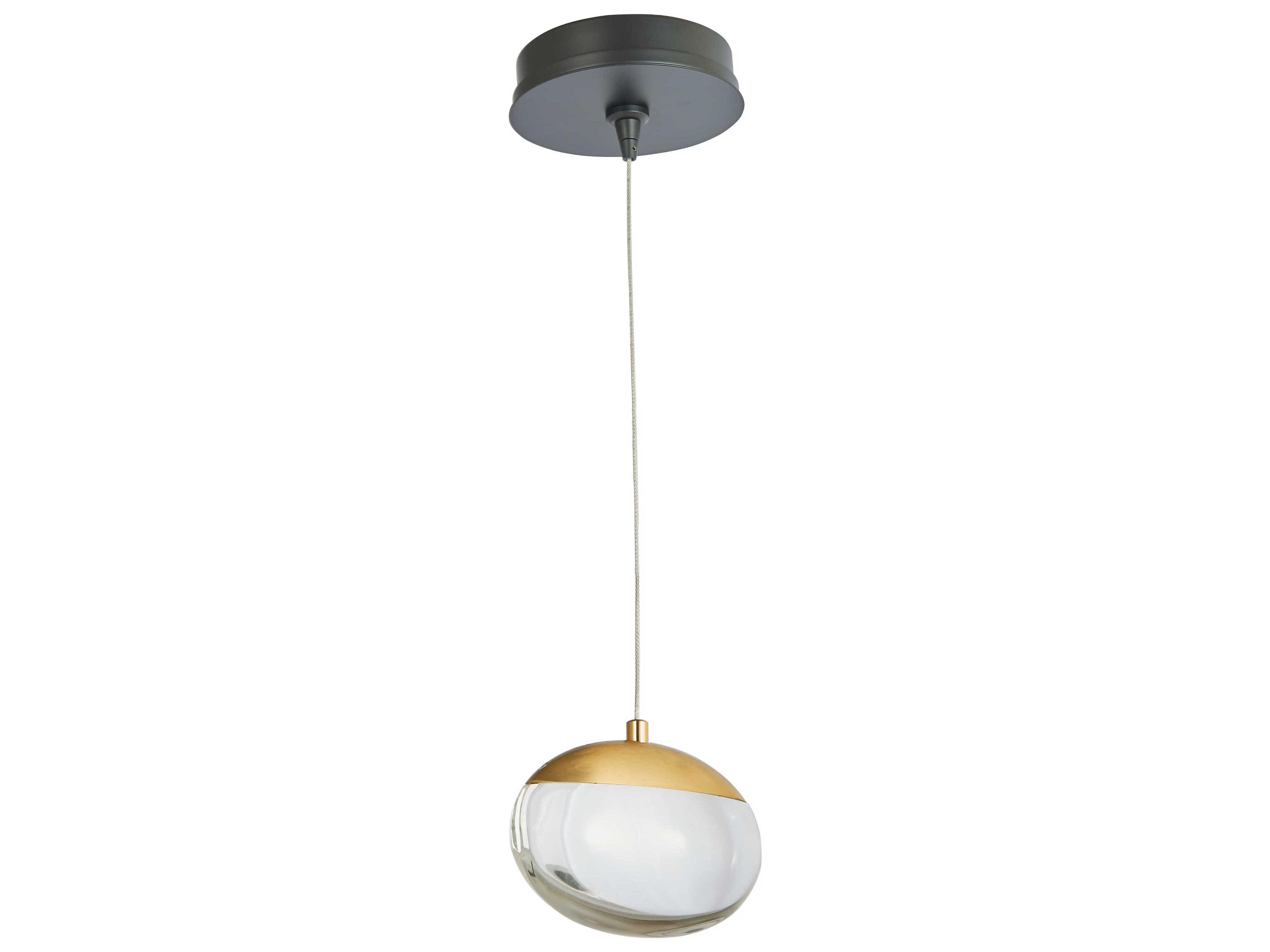 Lighting Athena Pendant Light in Matte Black and Brushed Brass