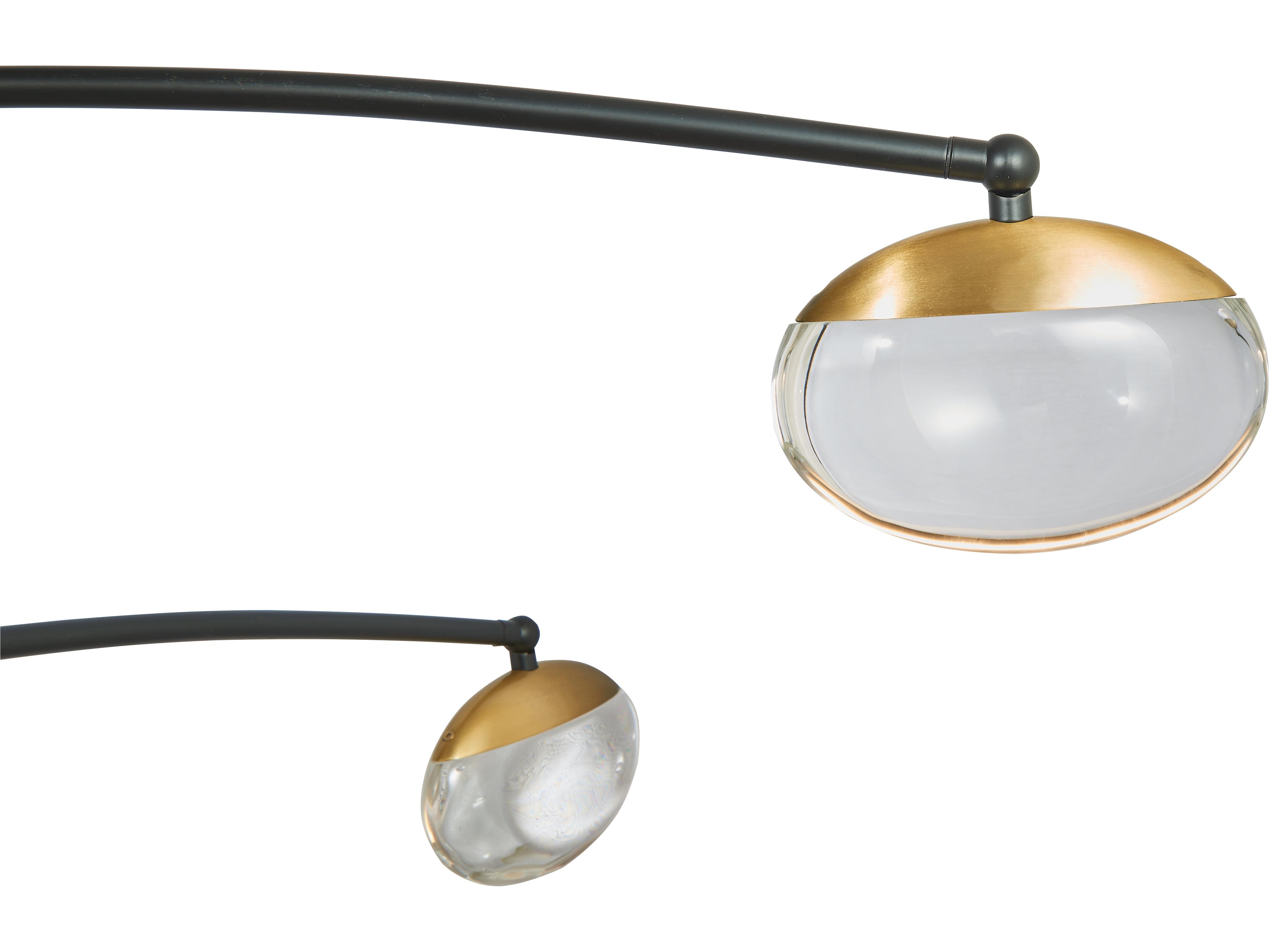 Abra Athena 6-Light Matte Black Brushed Brass Round Chandelier