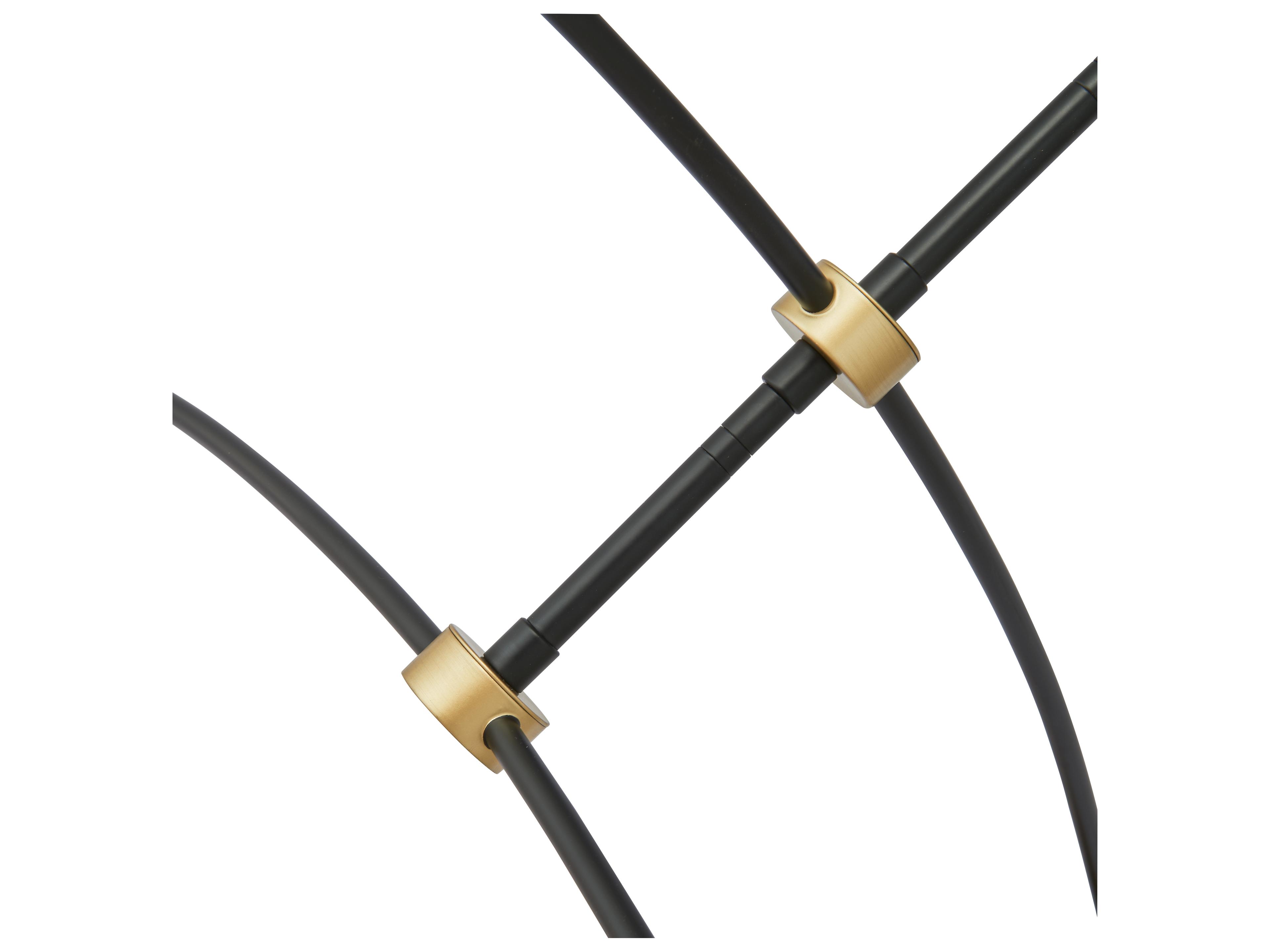 Abra Athena 6-Light Matte Black Brushed Brass Round Chandelier