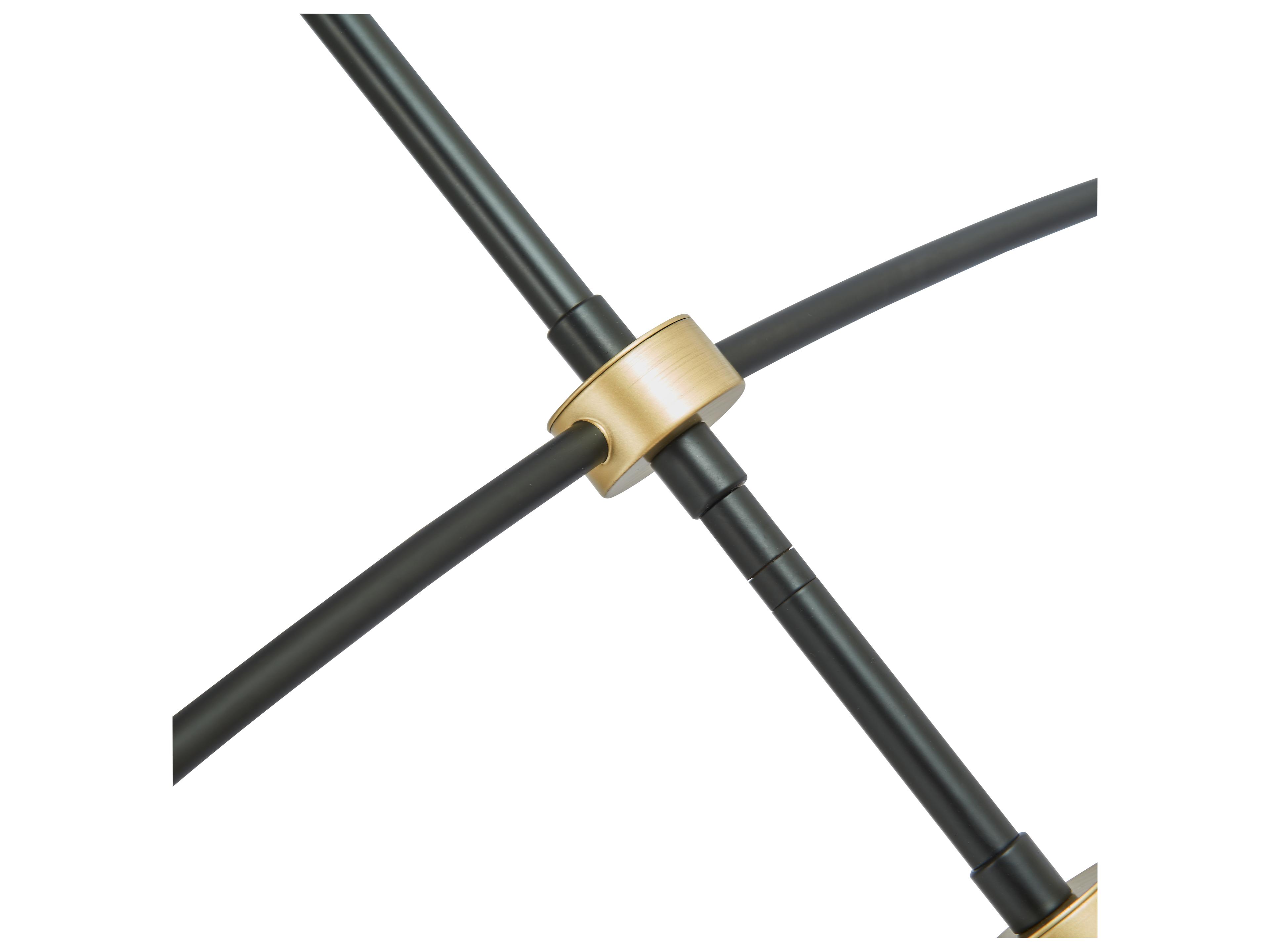 Abra Athena 8-Light Matte Black Brushed Brass Round Chandelier