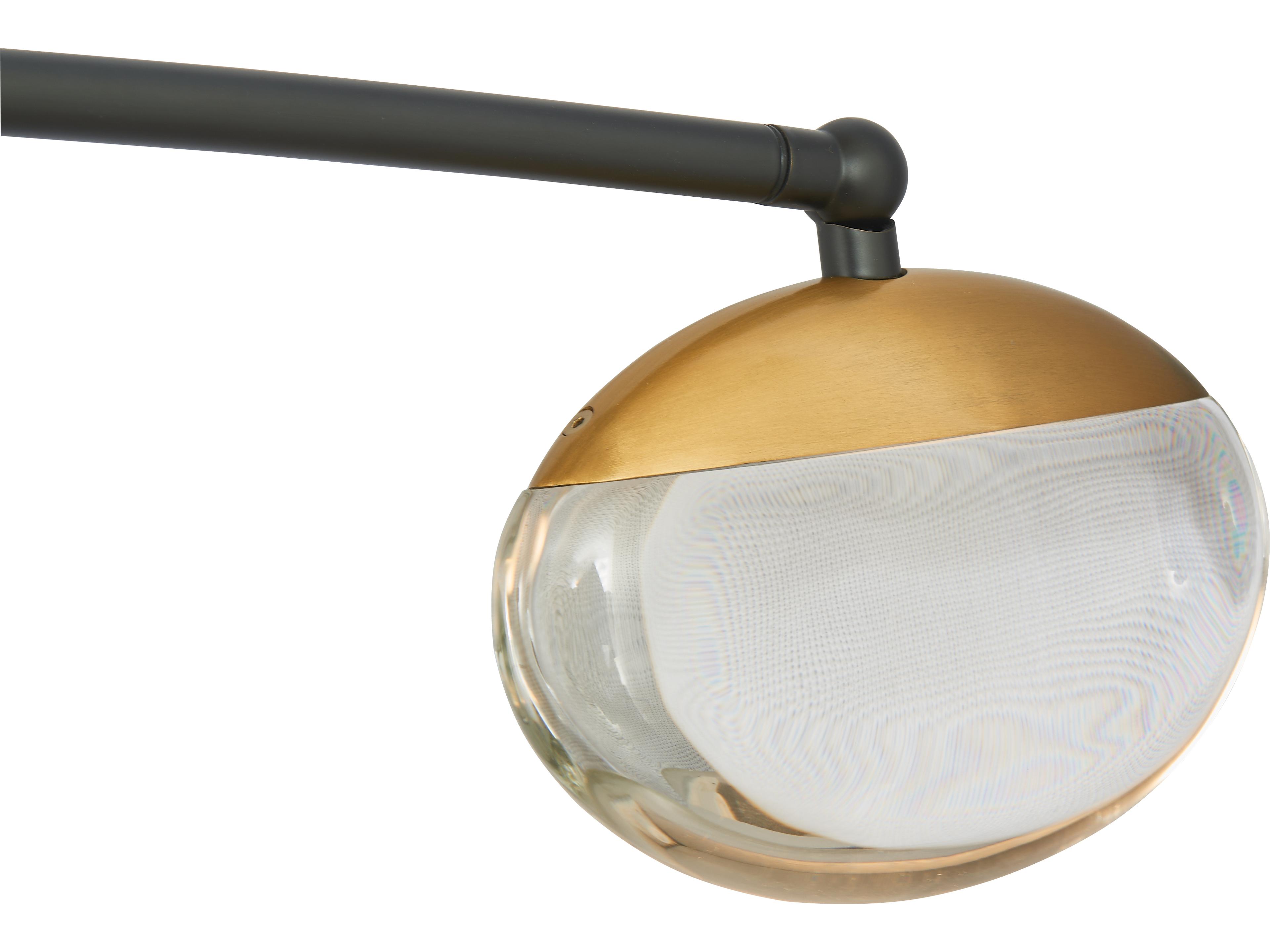 Abra Athena 8-Light Matte Black Brushed Brass Round Chandelier