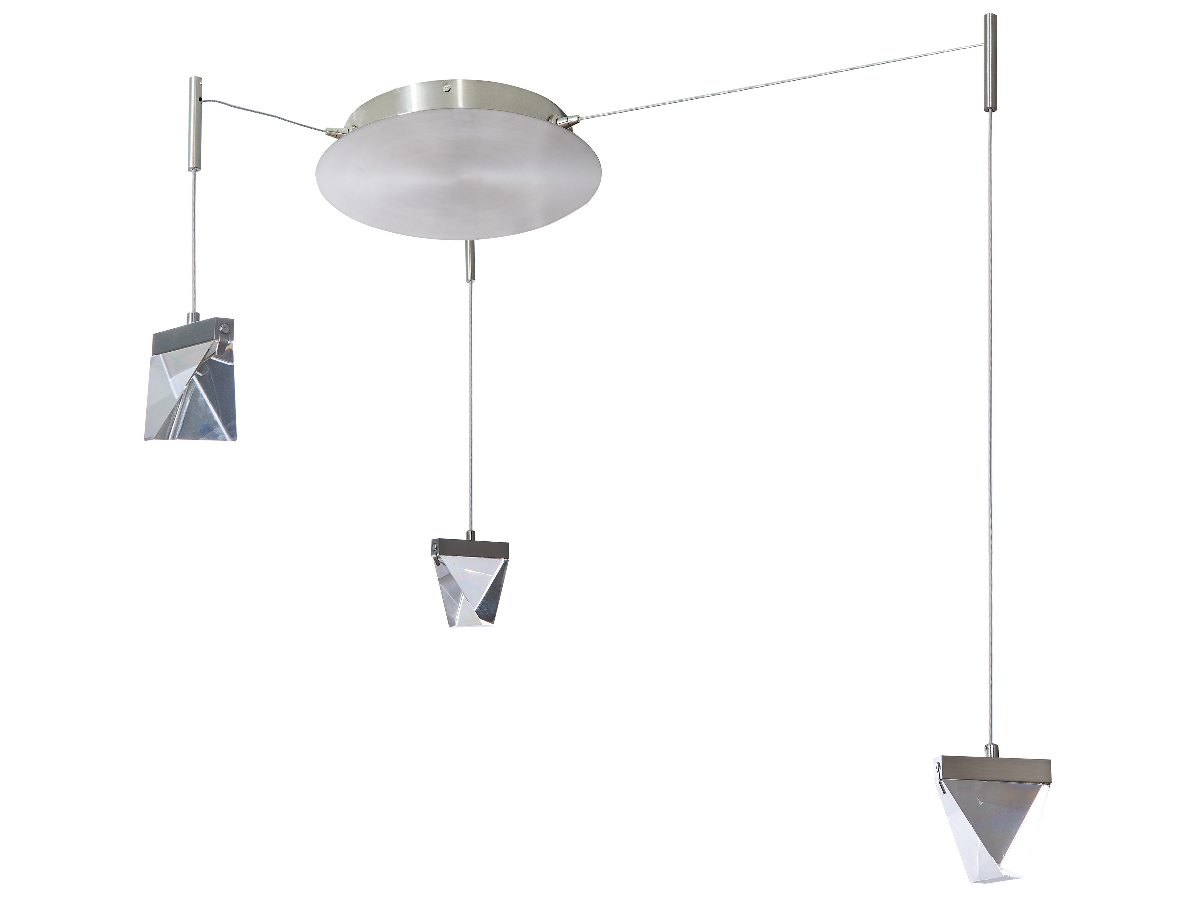 Abra Atlas 3-Light Brushed Nickel Pendant