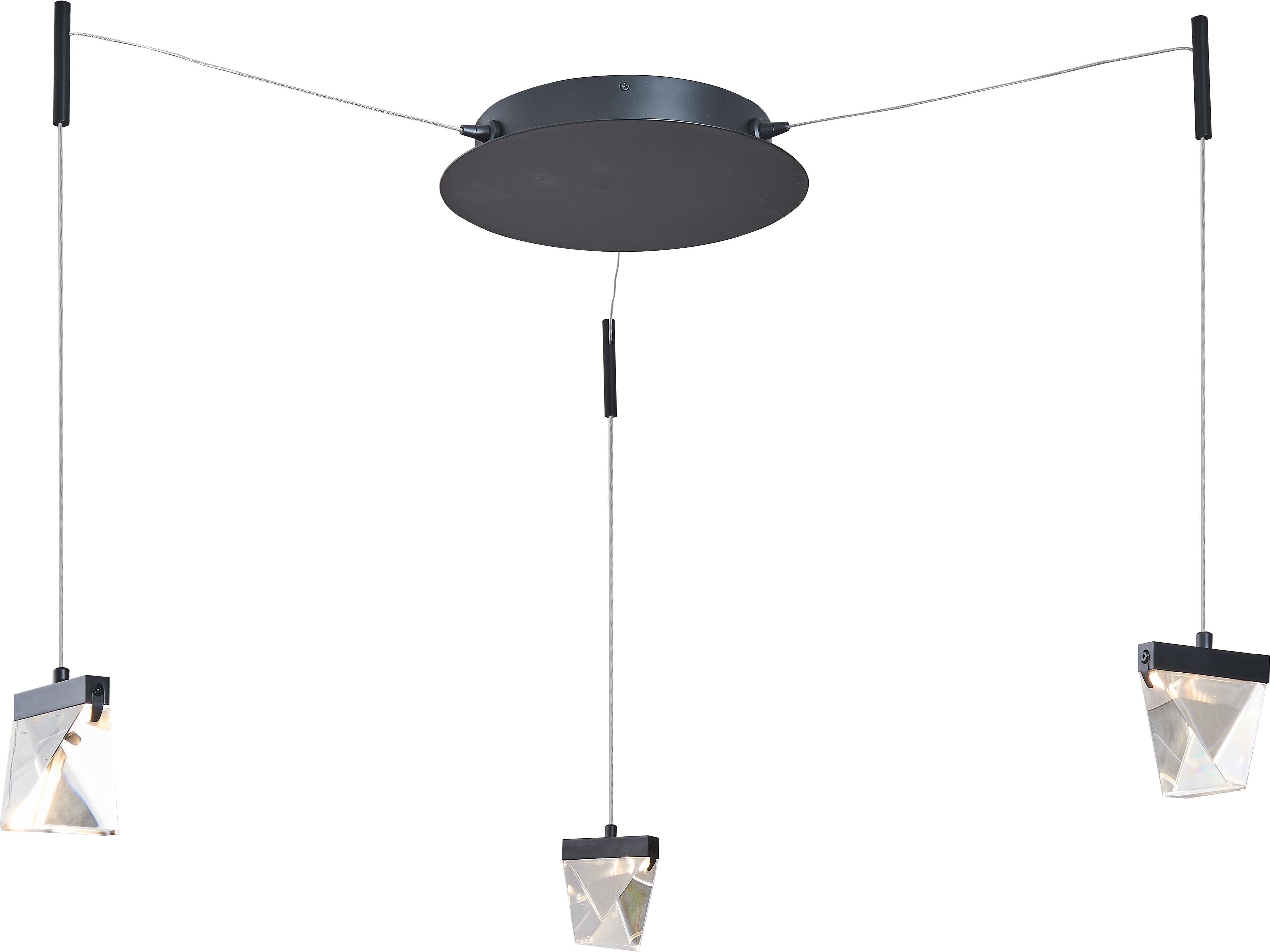 Atlas 3-Light Pendant in Matte Black Modern Customizable
