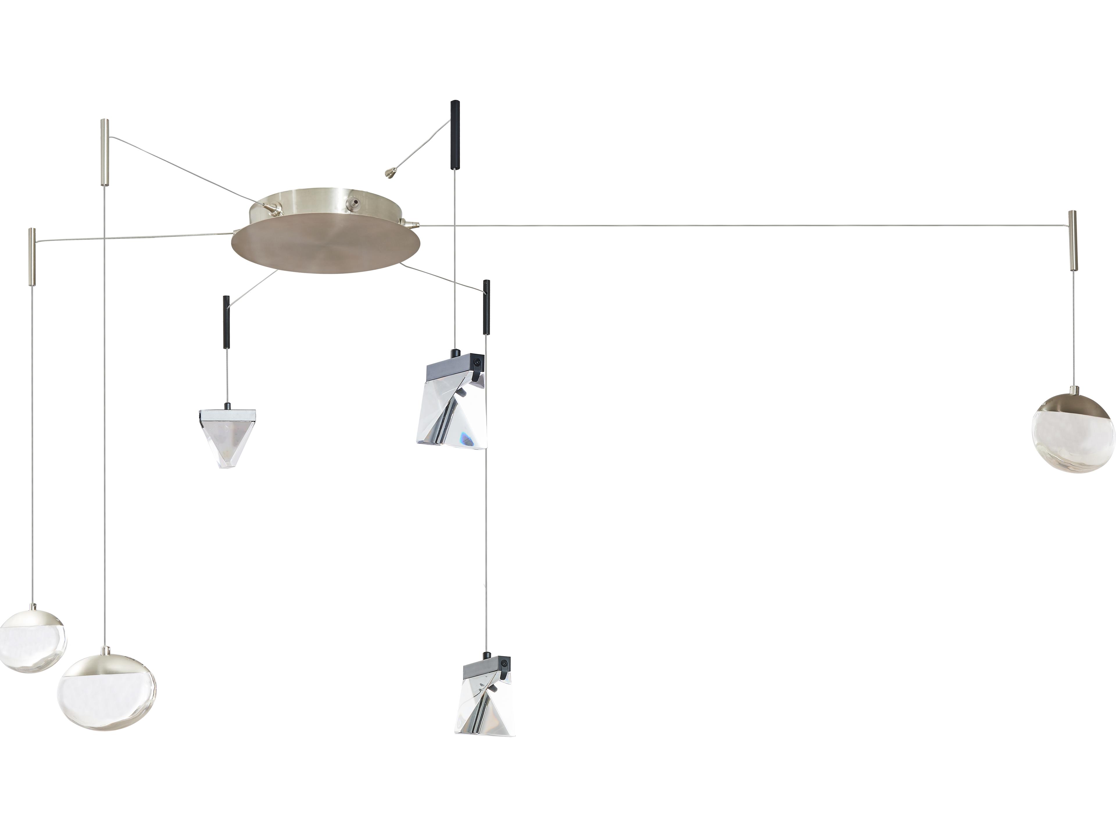 Abra Six-Port Uni-Jack Brushed Nickel Canopy