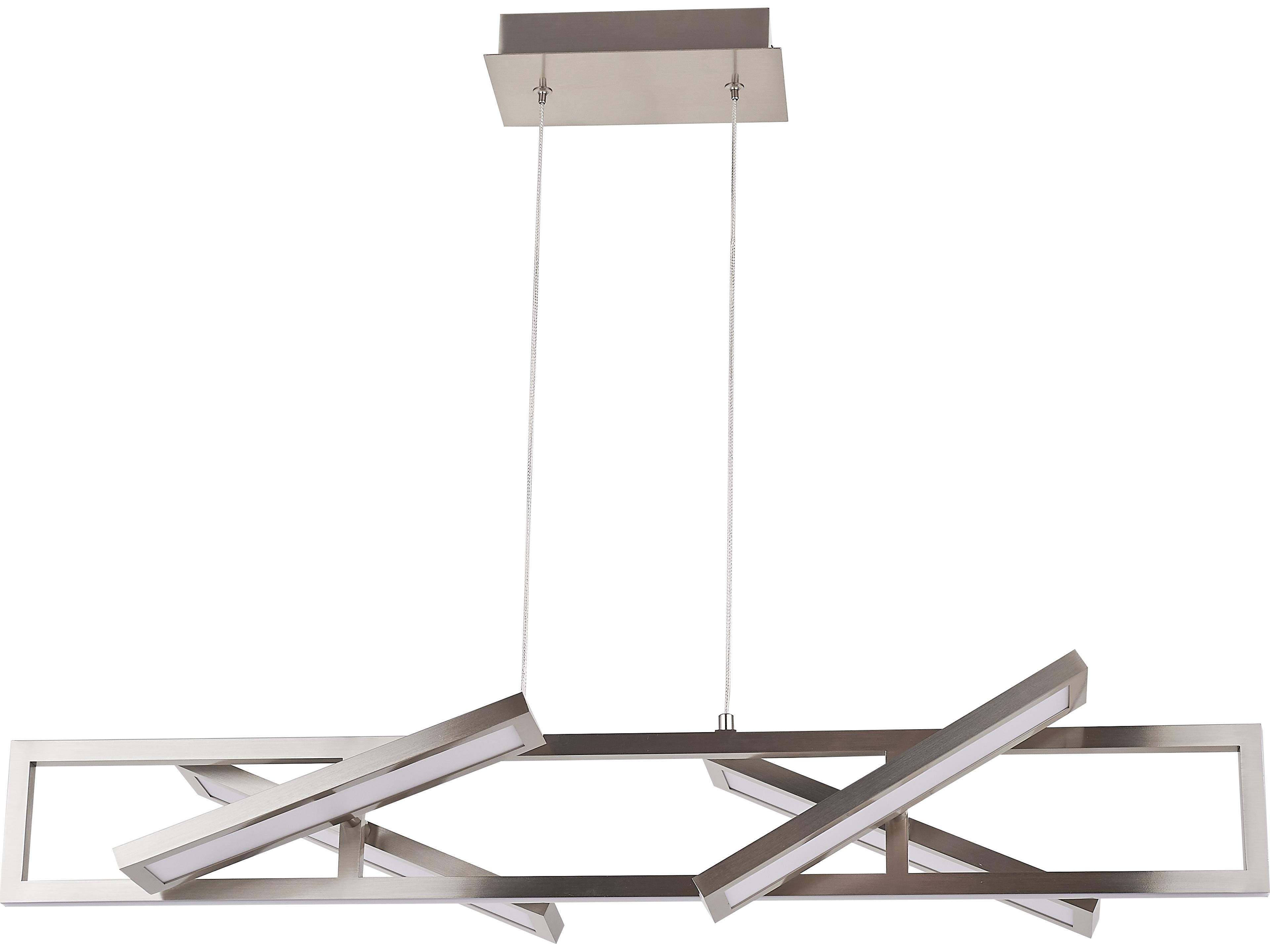 Abra Helix 4-Light Brushed Nickel Geometric Linear Island Pendant