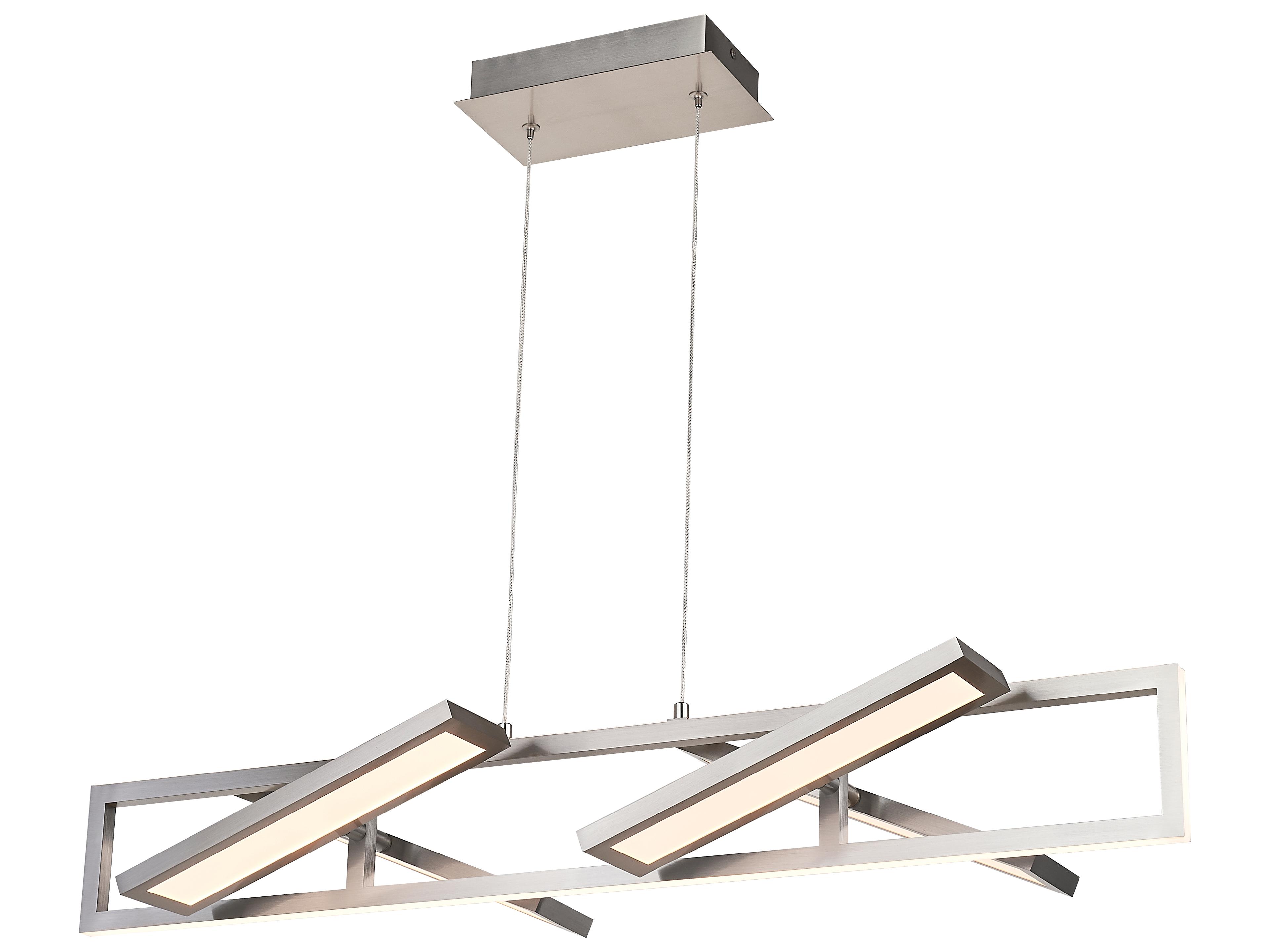 Abra Helix 4-Light Brushed Nickel Geometric Linear Island Pendant