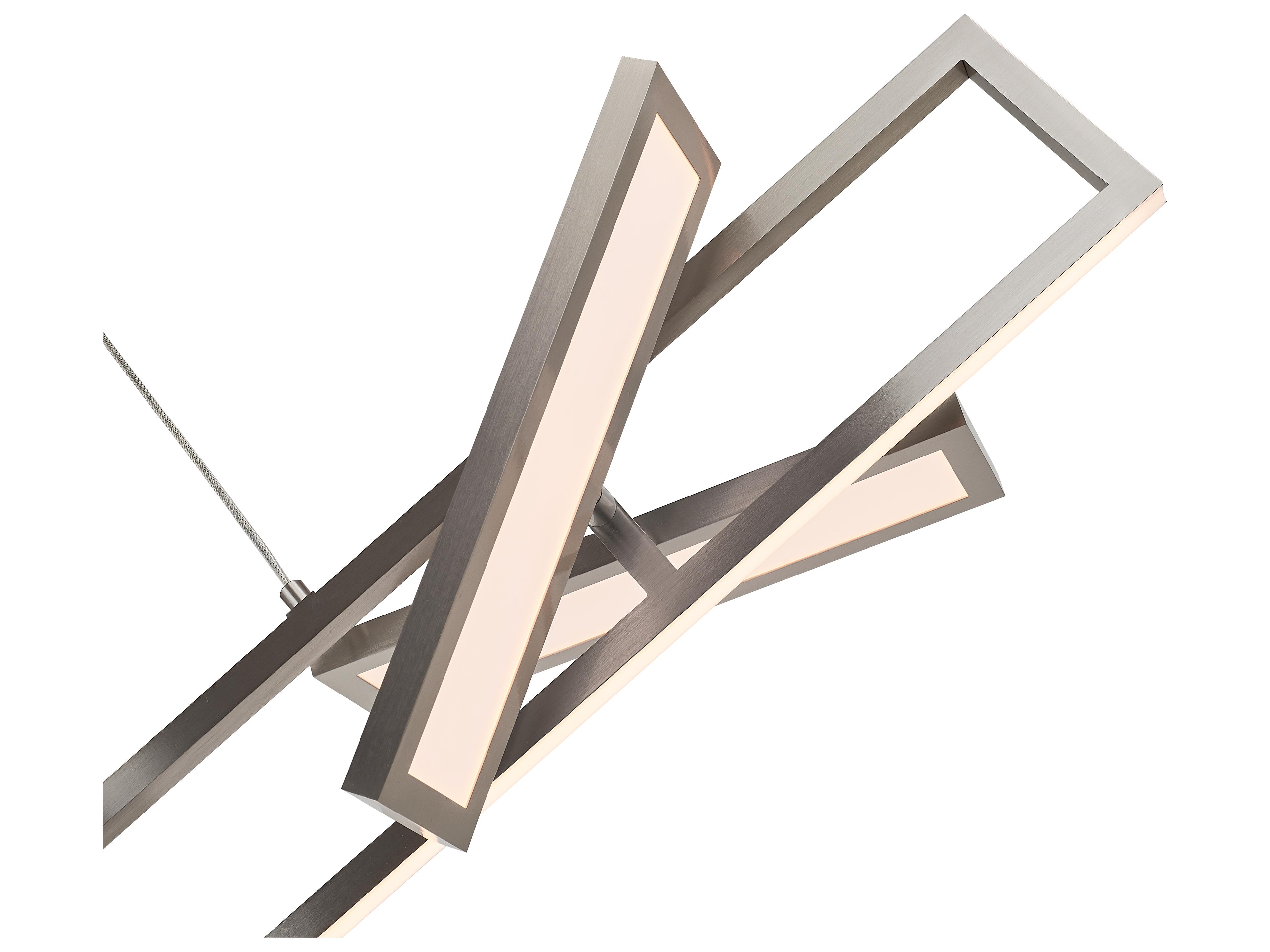 Abra Helix 4-Light Brushed Nickel Geometric Linear Island Pendant