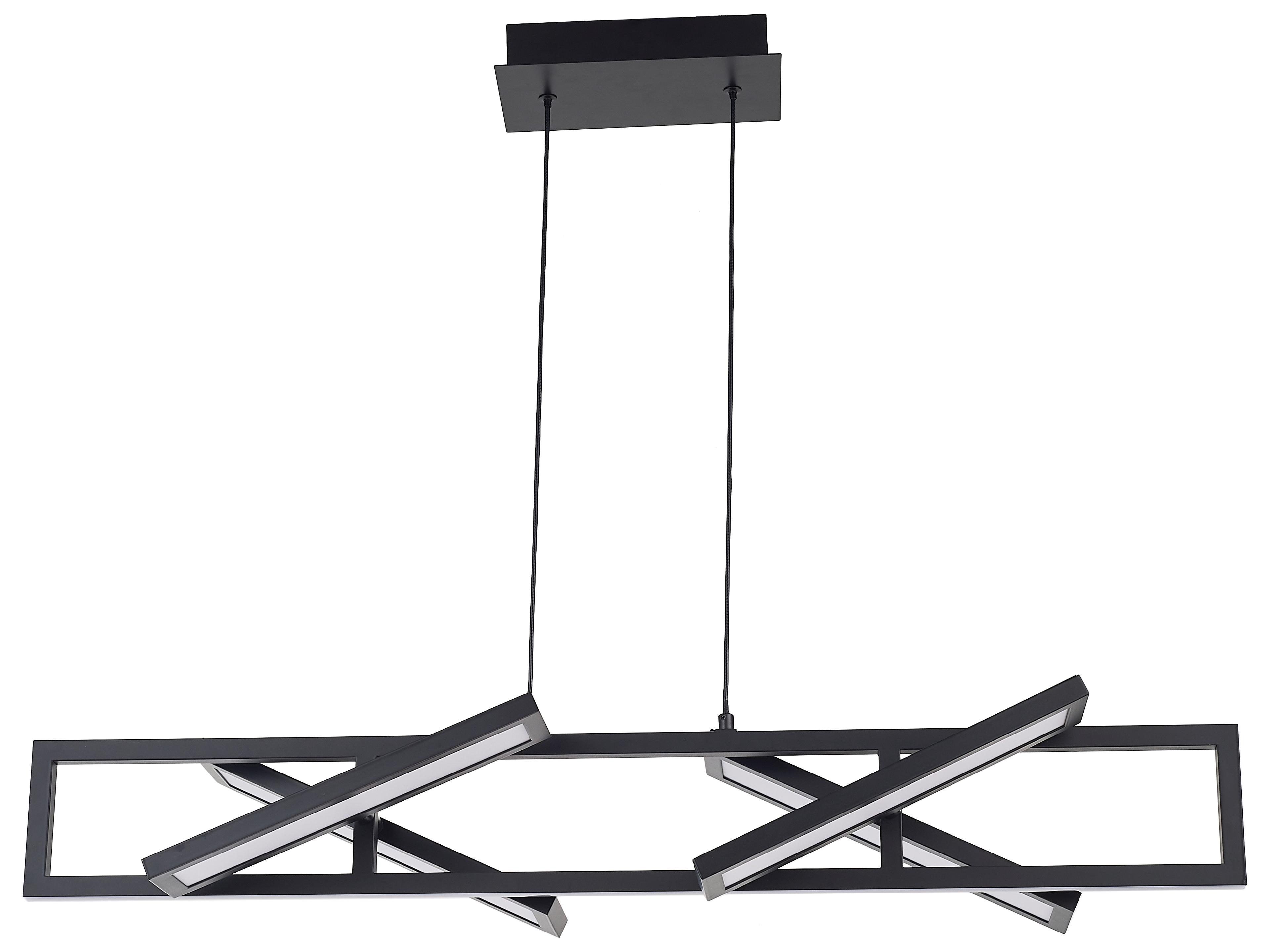 Abra Helix 4-Light Matte Black Geometric Linear Island Pendant