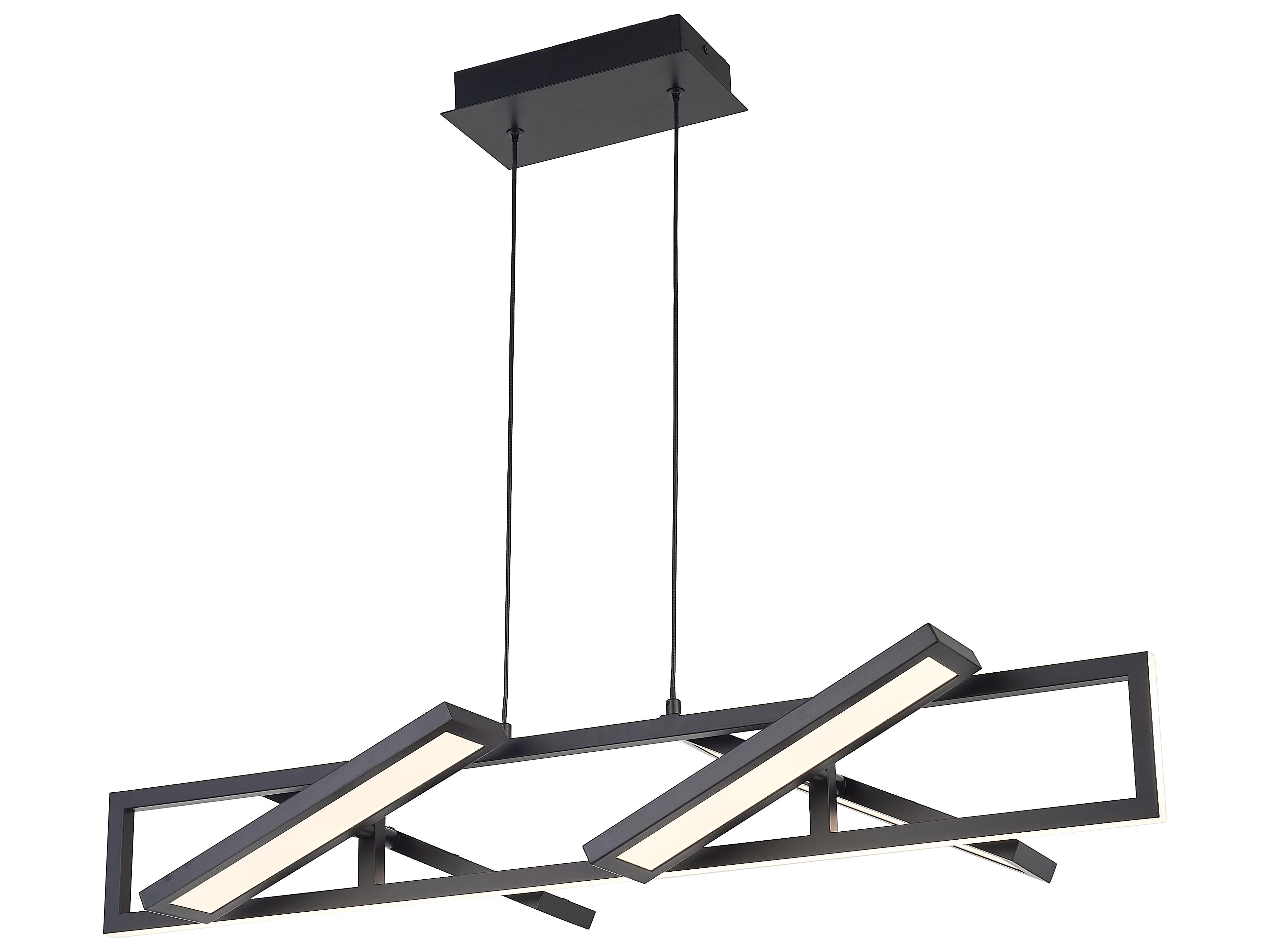Abra Helix 4-Light Matte Black Geometric Linear Island Pendant