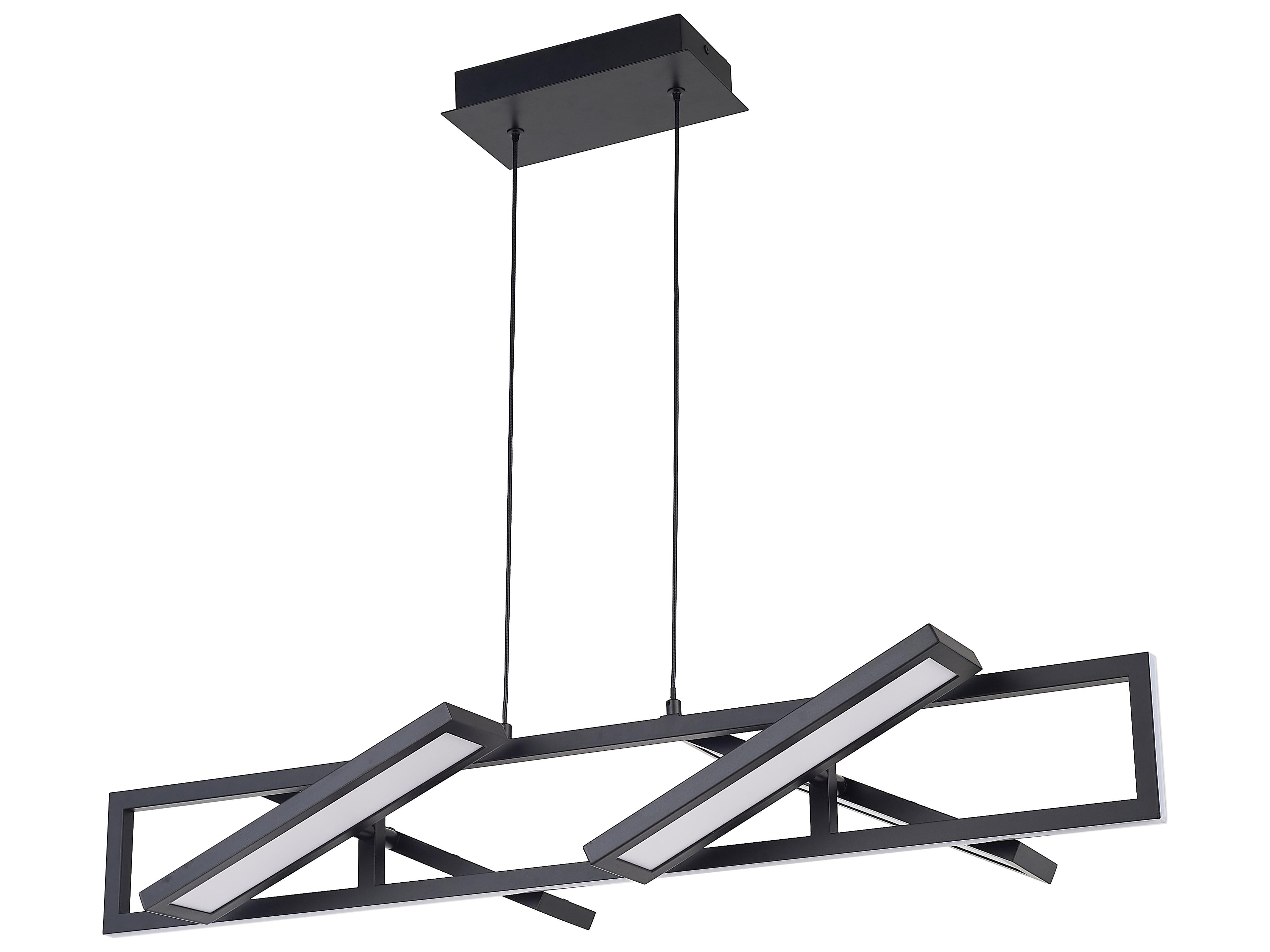 Abra Helix 4-Light Matte Black Geometric Linear Island Pendant
