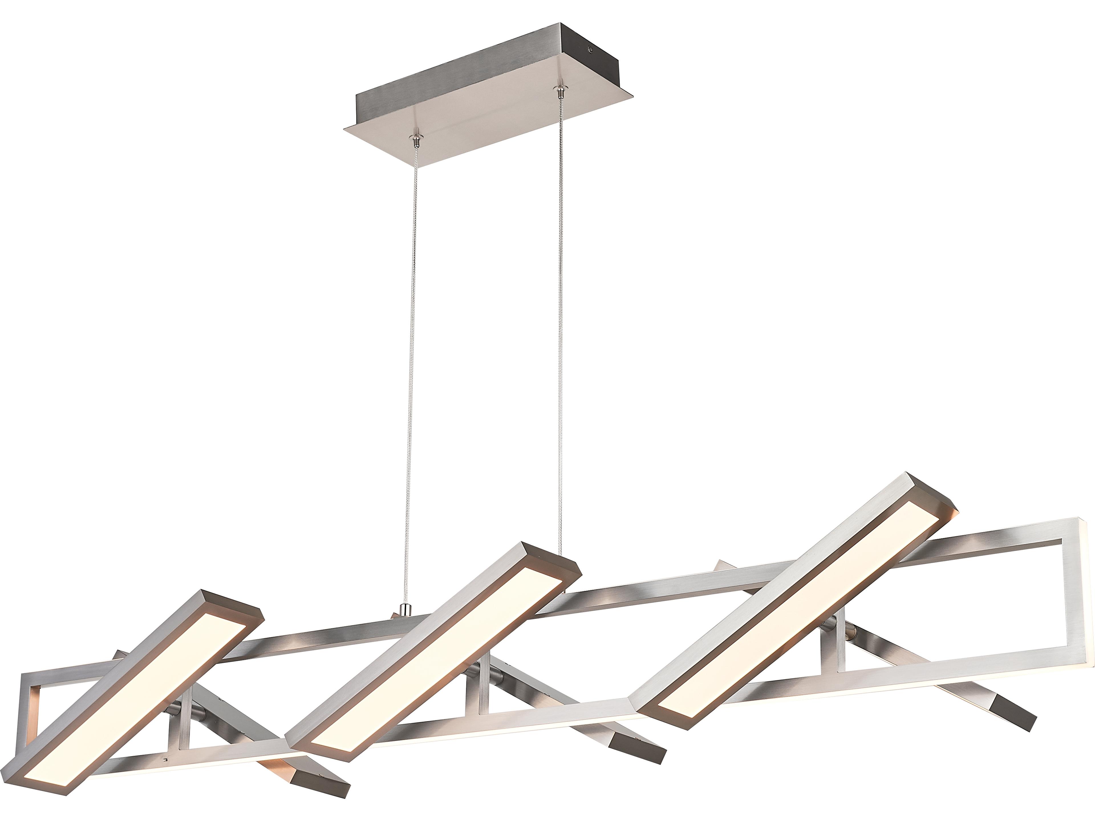 Abra Helix 6-Light Brushed Nickel Geometric Linear Island Pendant