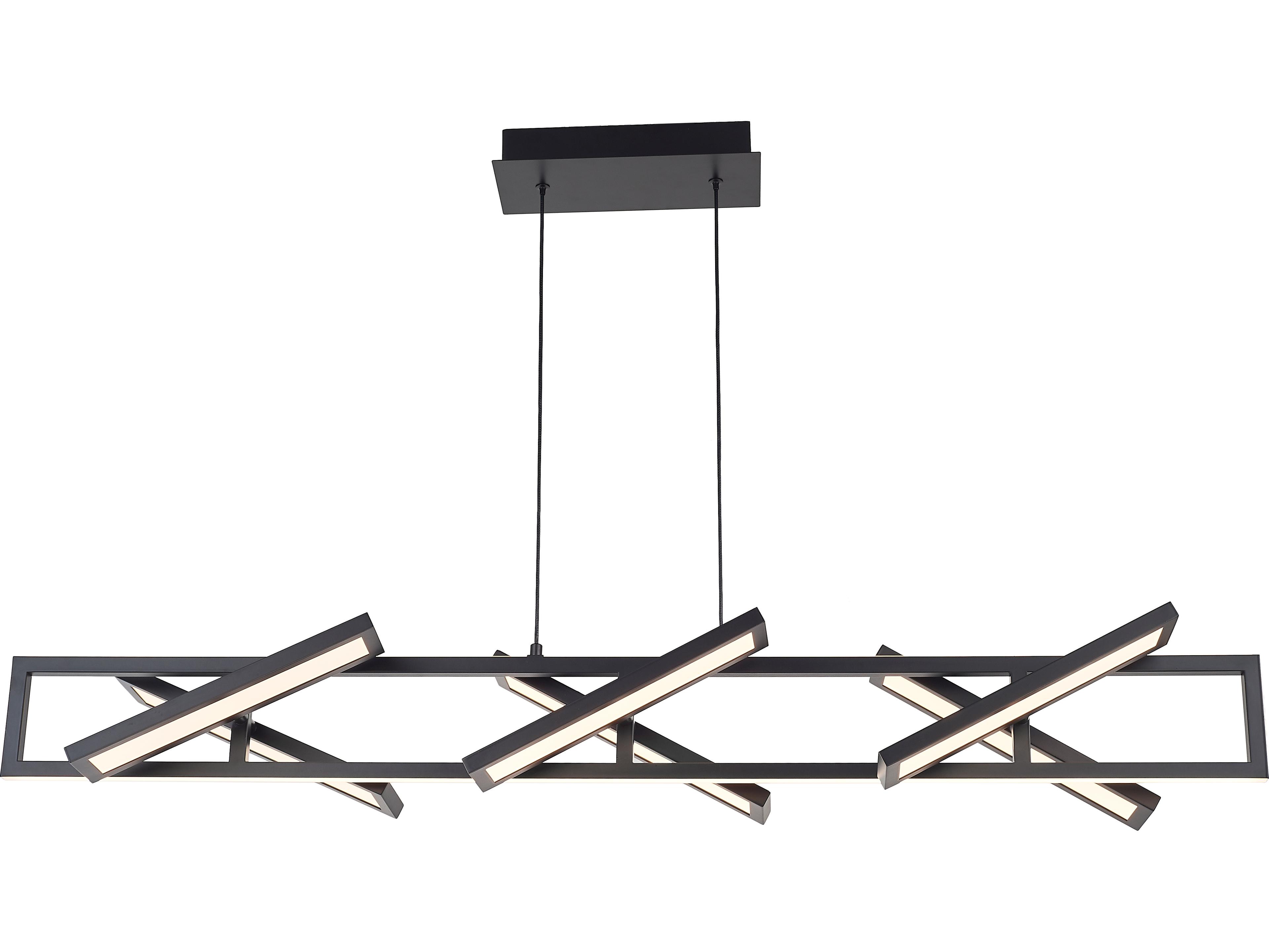 Lighting Helix Rectangular Pendant Modern Matte Black LED Island Light