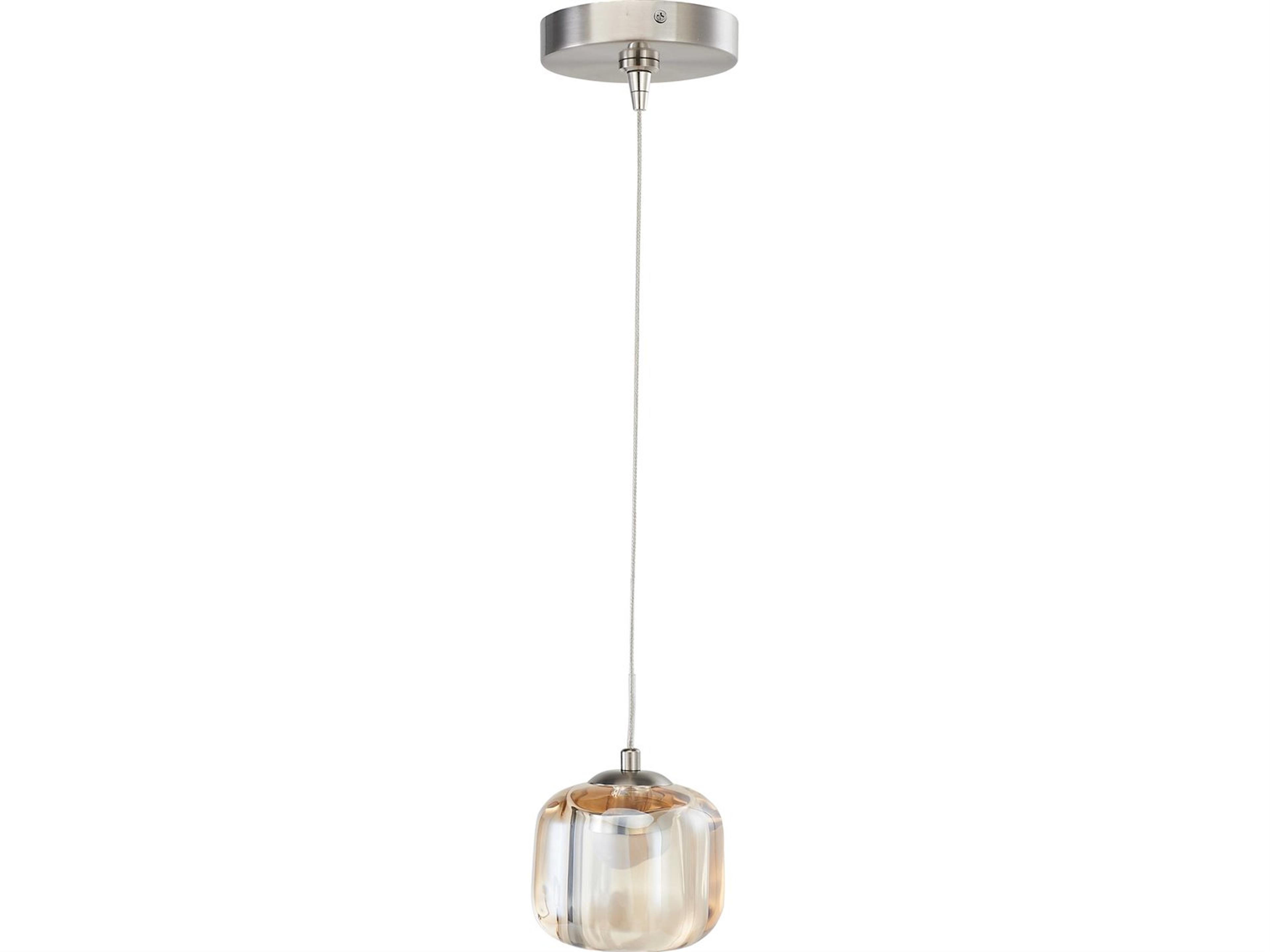 Abra Geo 1-Light Brushed Nickel Mini Pendant