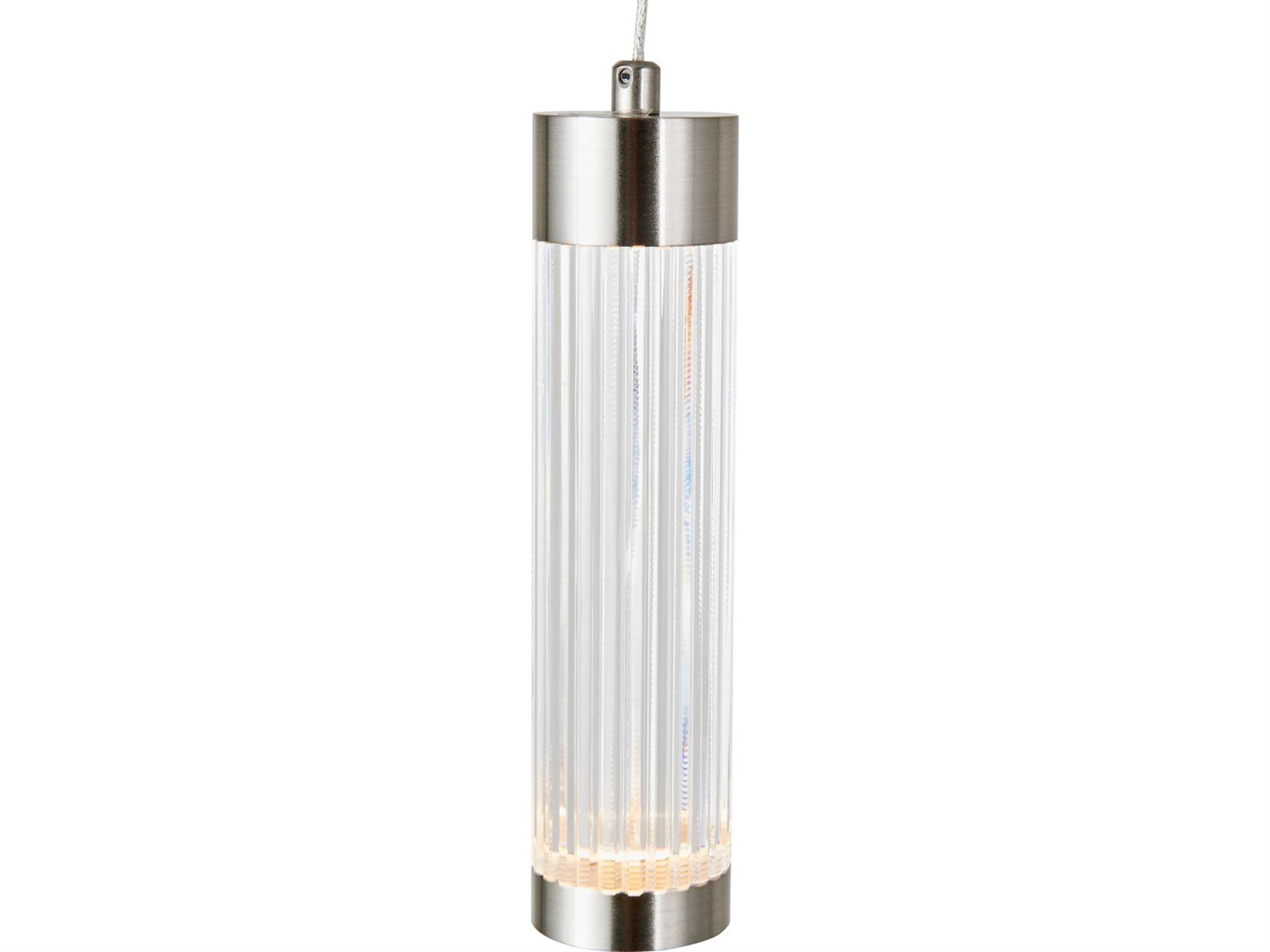 Abra Spin 1-Light Brushed Nickel Cylinder Mini Pendant