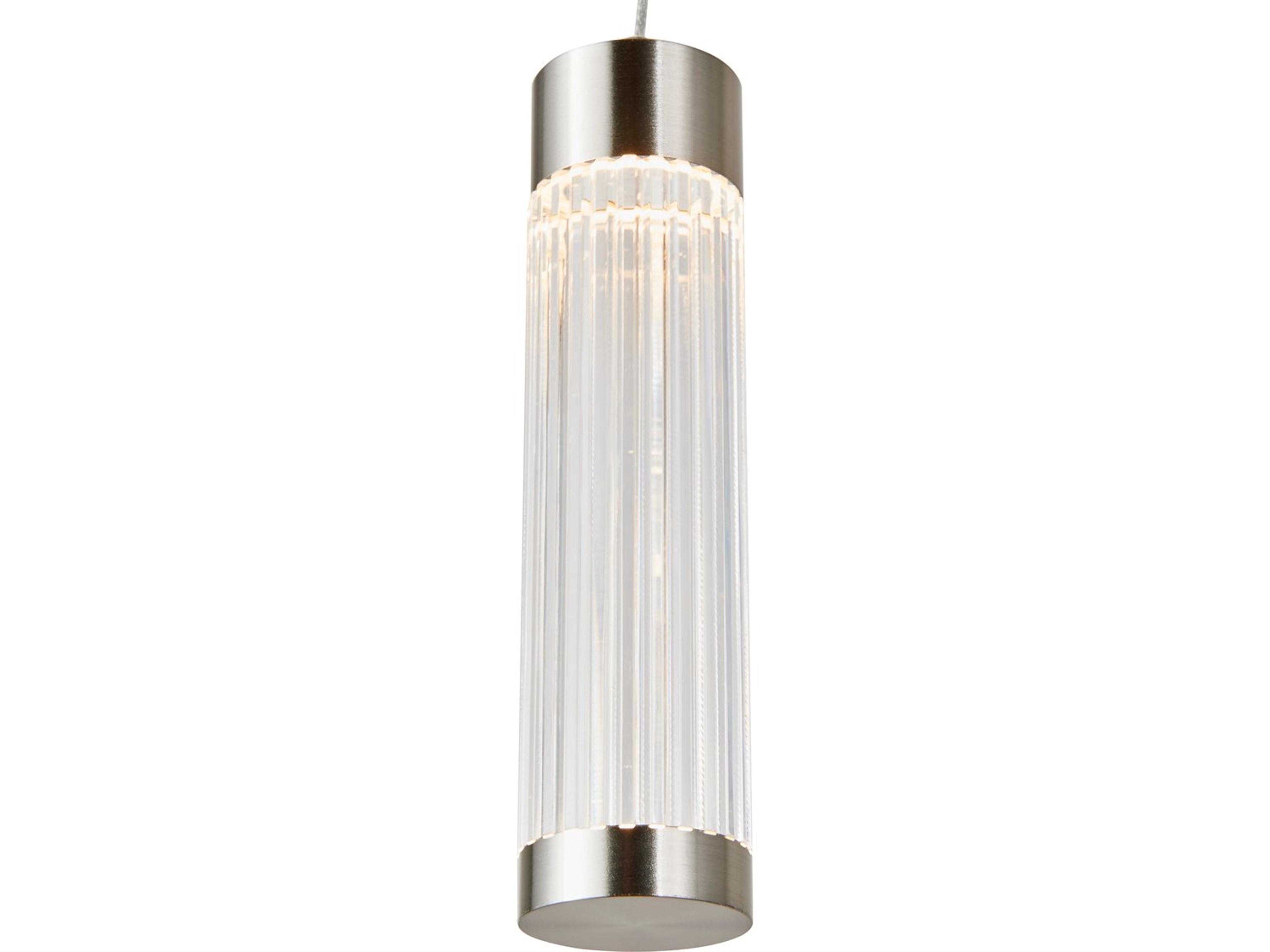Abra Spin 1-Light Brushed Nickel Cylinder Mini Pendant