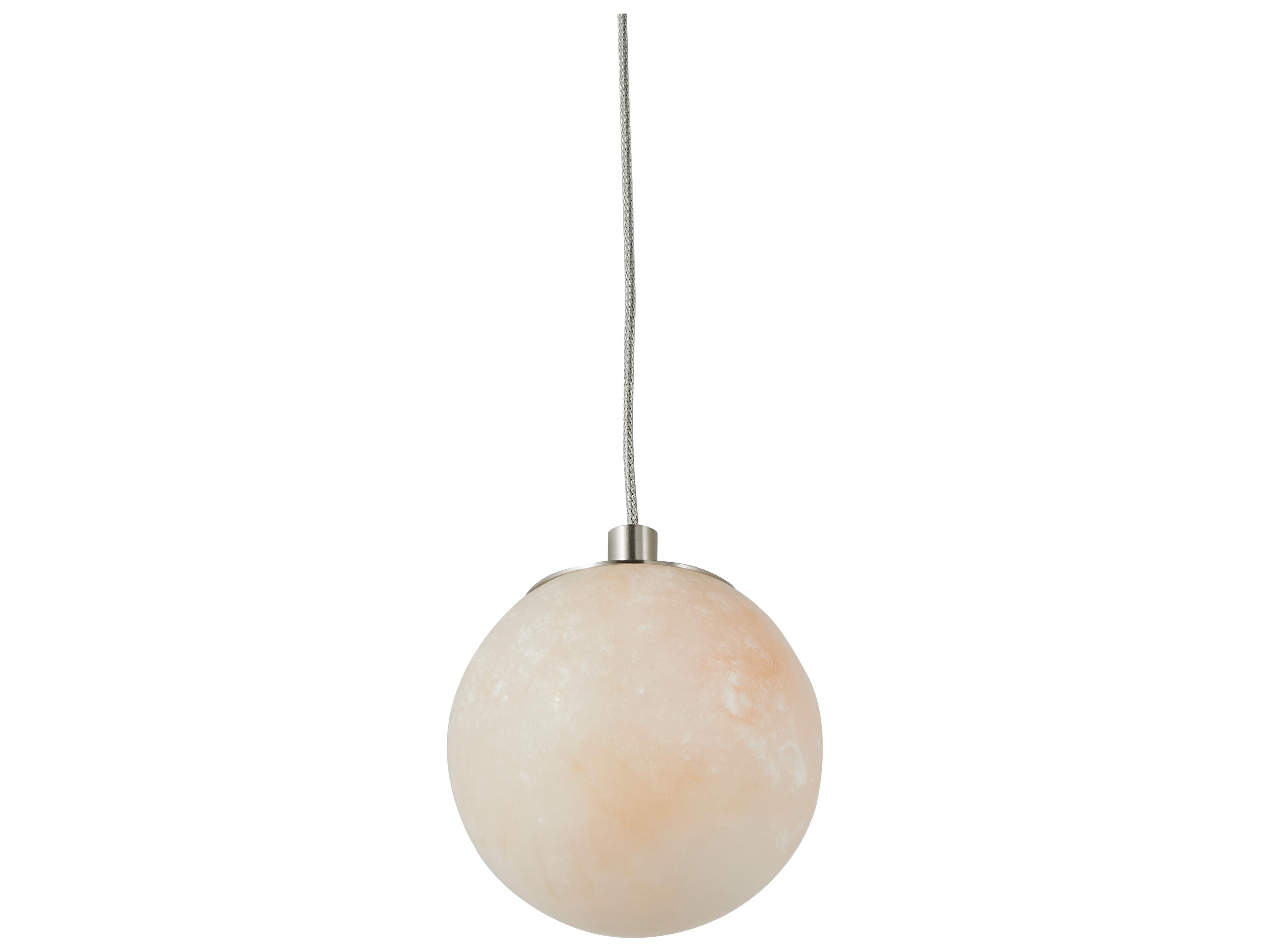 Abra Stone 1-Light Brushed Nickel Globe Mini Pendant