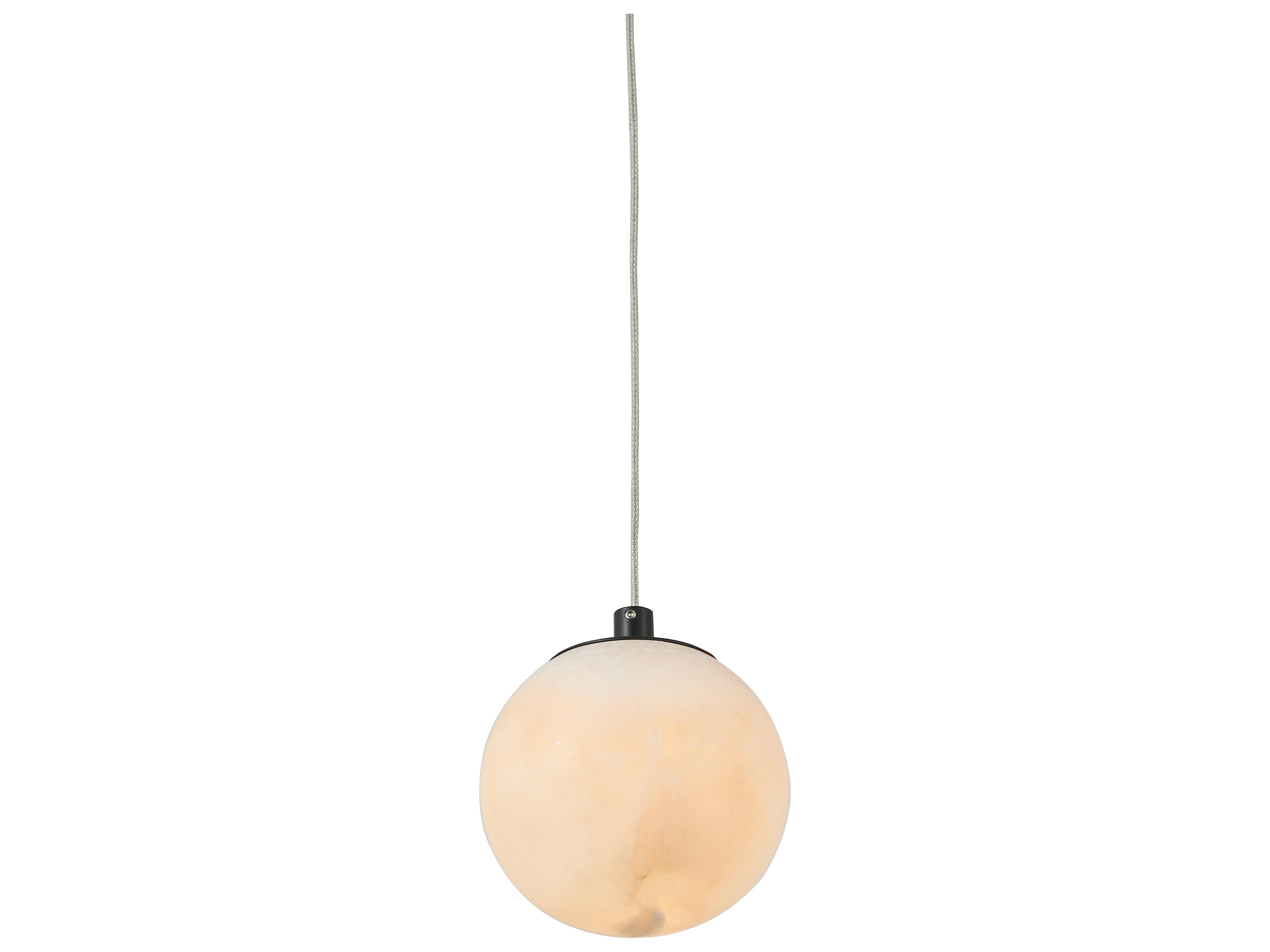 Stone LED Pendant Matte Black Modern Orb