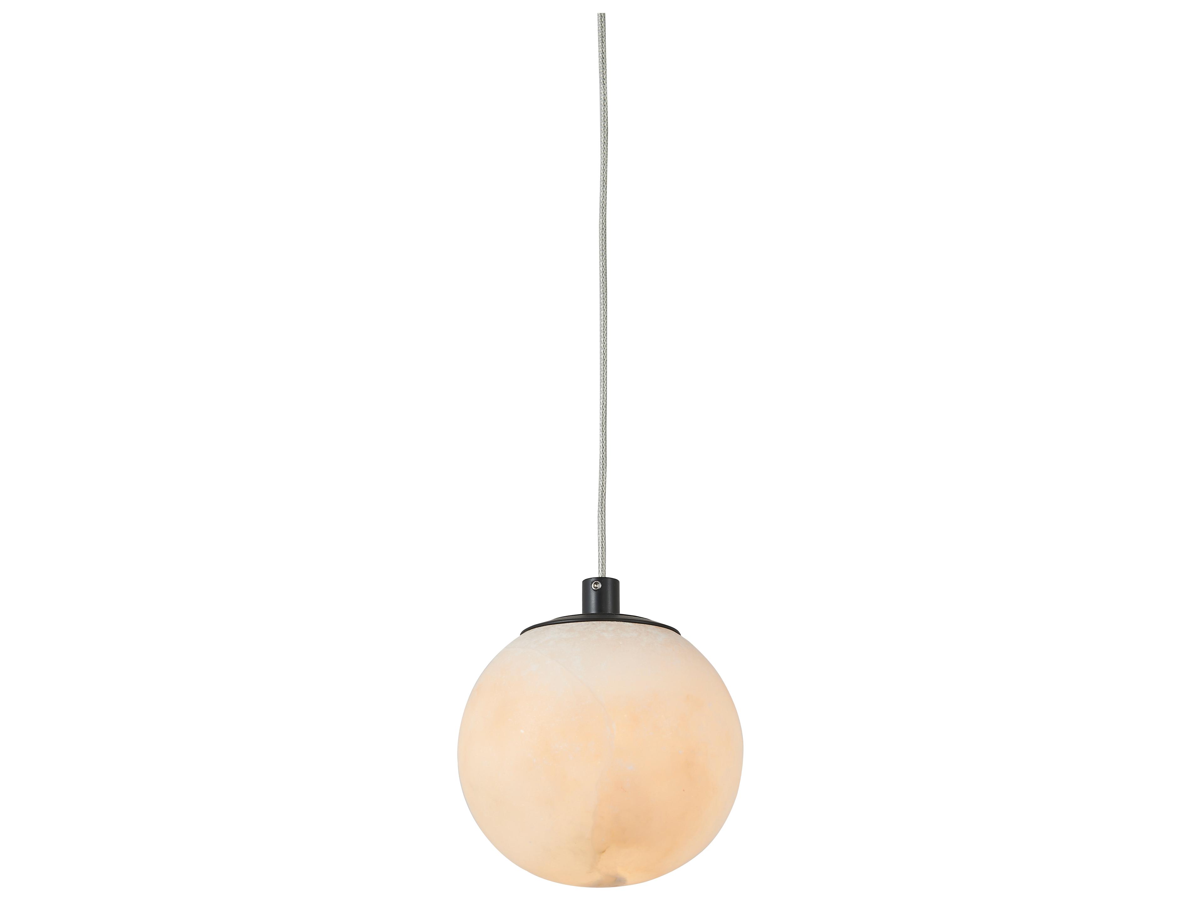 Abra Stone 1-Light Matte Black Globe Mini Pendant