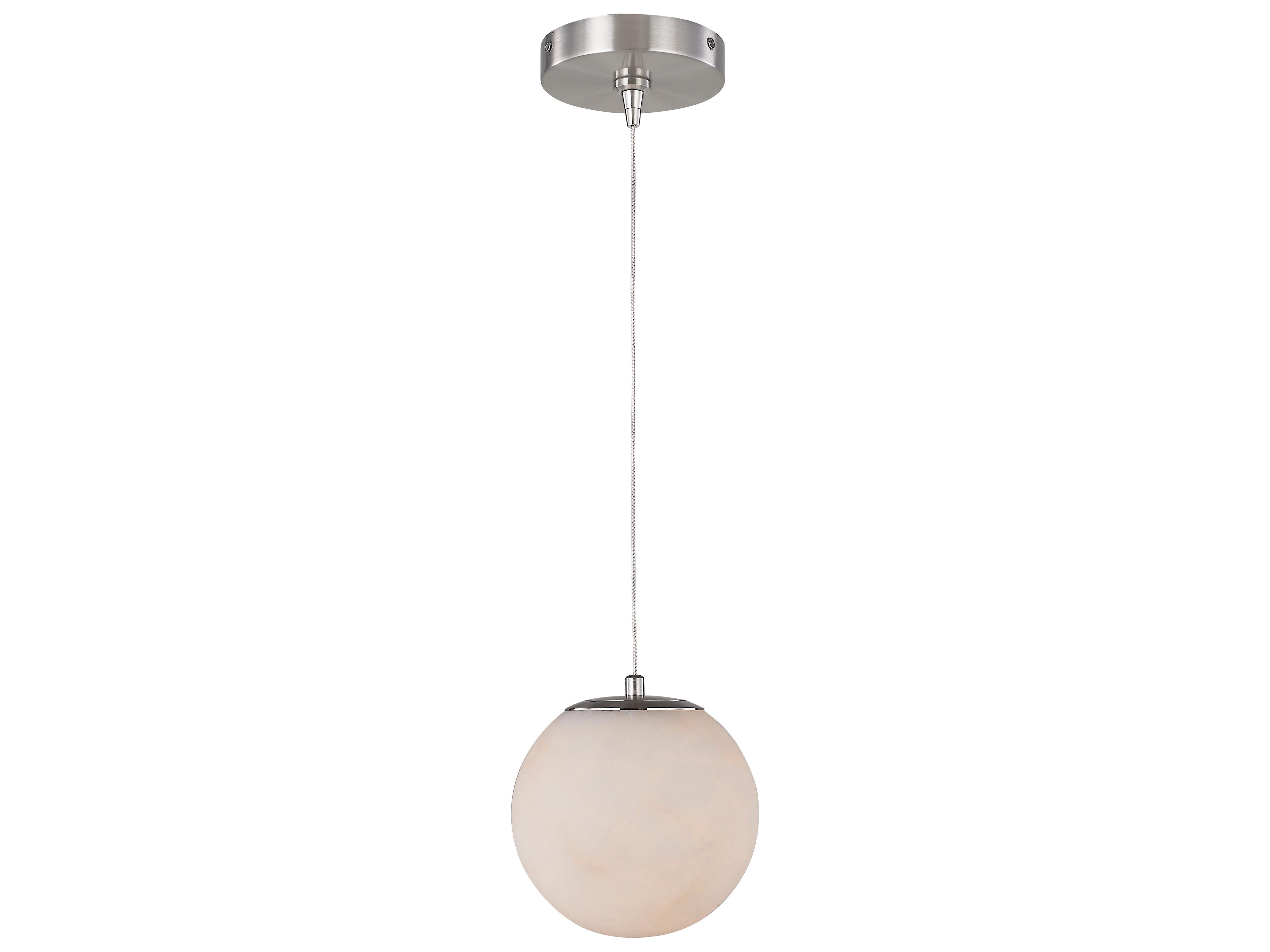 Abra Stone 1-Light Brushed Nickel Globe Mini Pendant