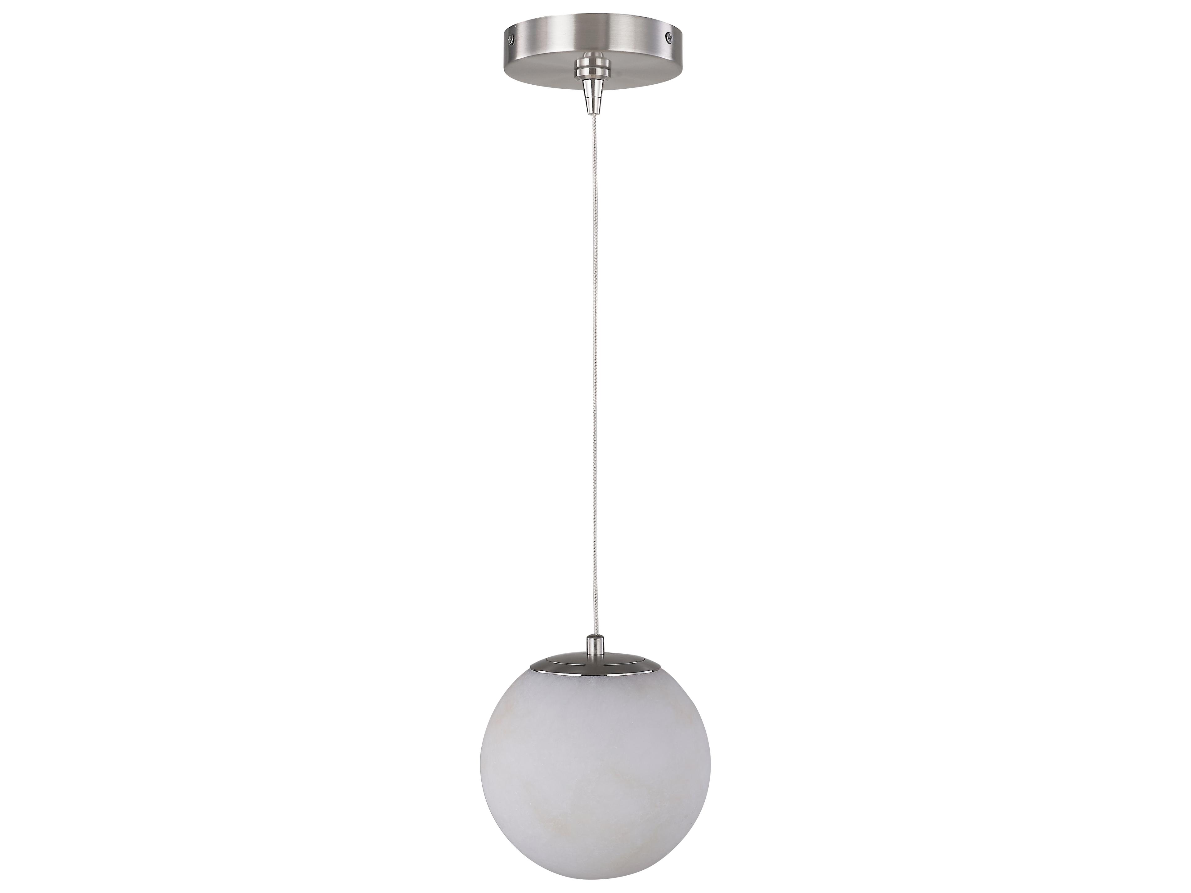 Abra Stone 1-Light Brushed Nickel Globe Mini Pendant