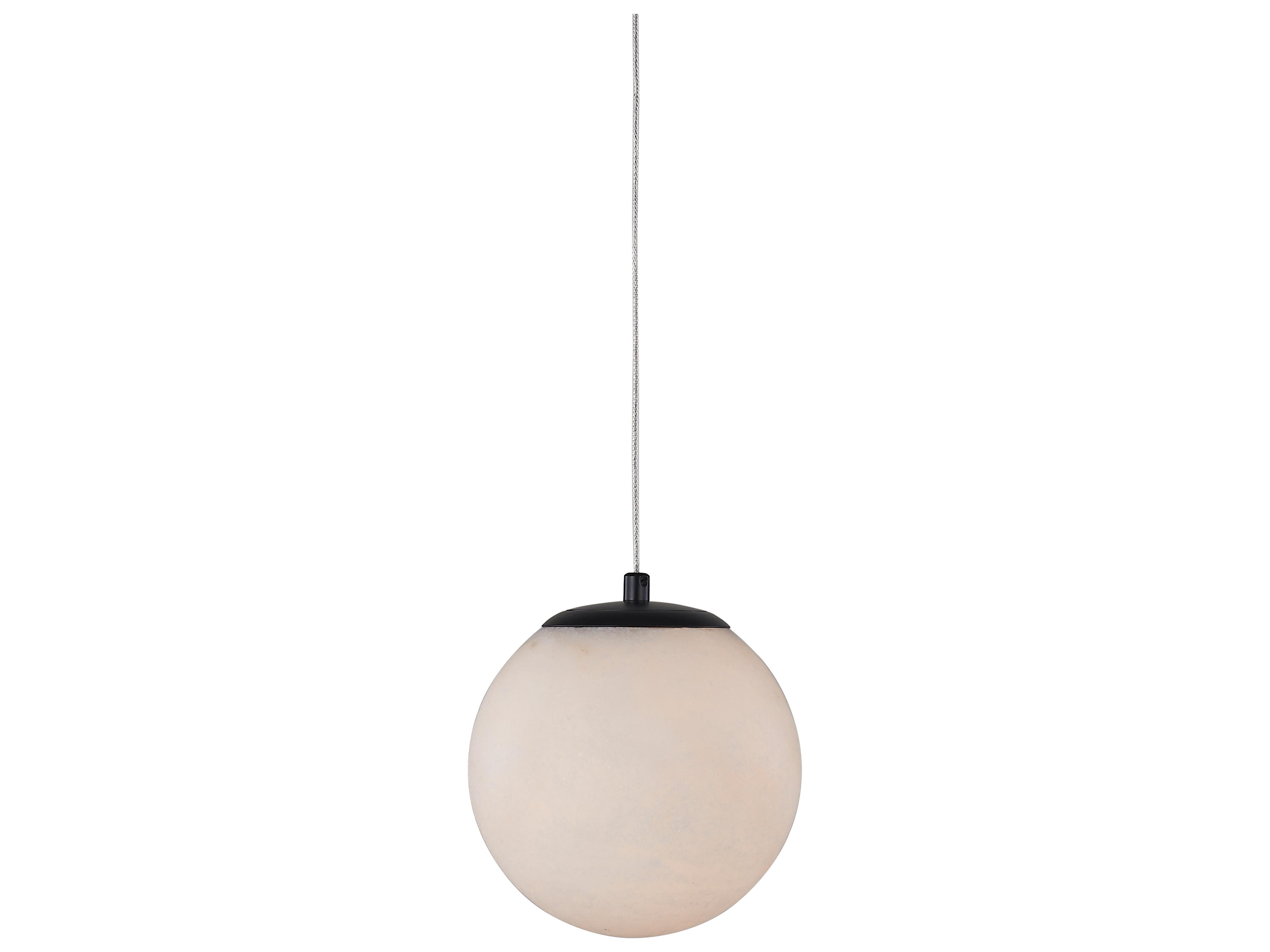 Abra Stone 1-Light Matte Black Globe Mini Pendant