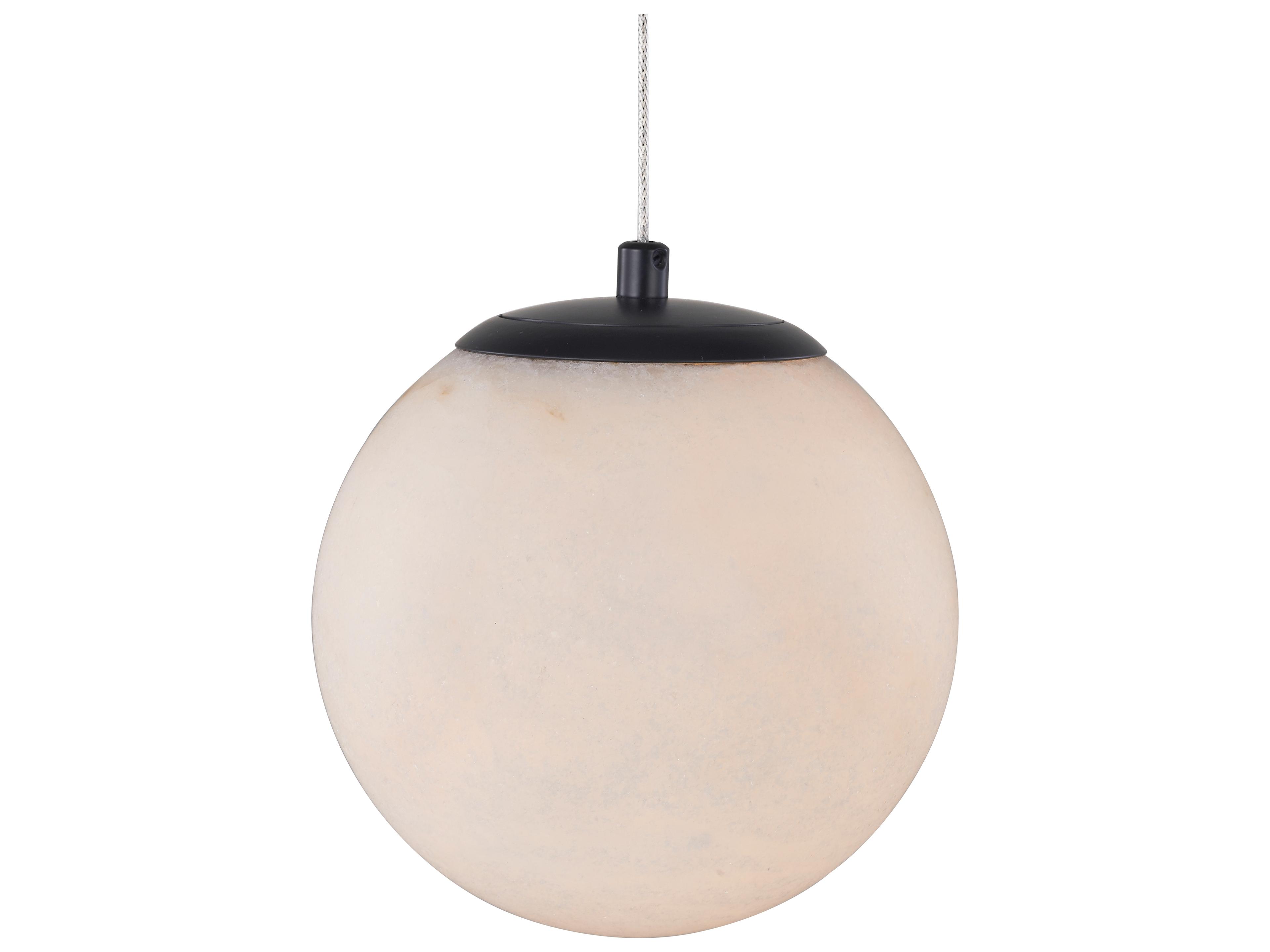 Abra Stone 1-Light Matte Black Globe Mini Pendant