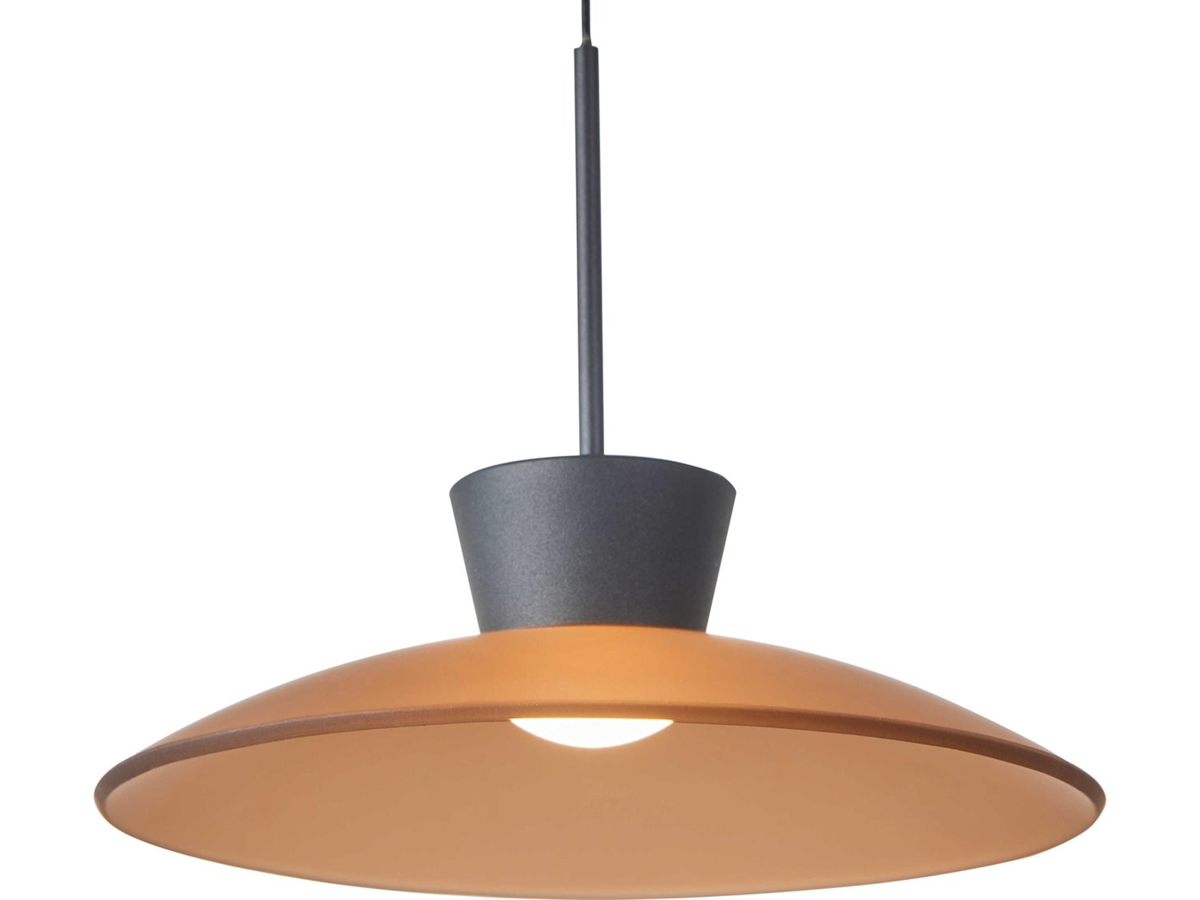 Abra Horizon 1-Light Matte Black Brown Dome Mini Pendant