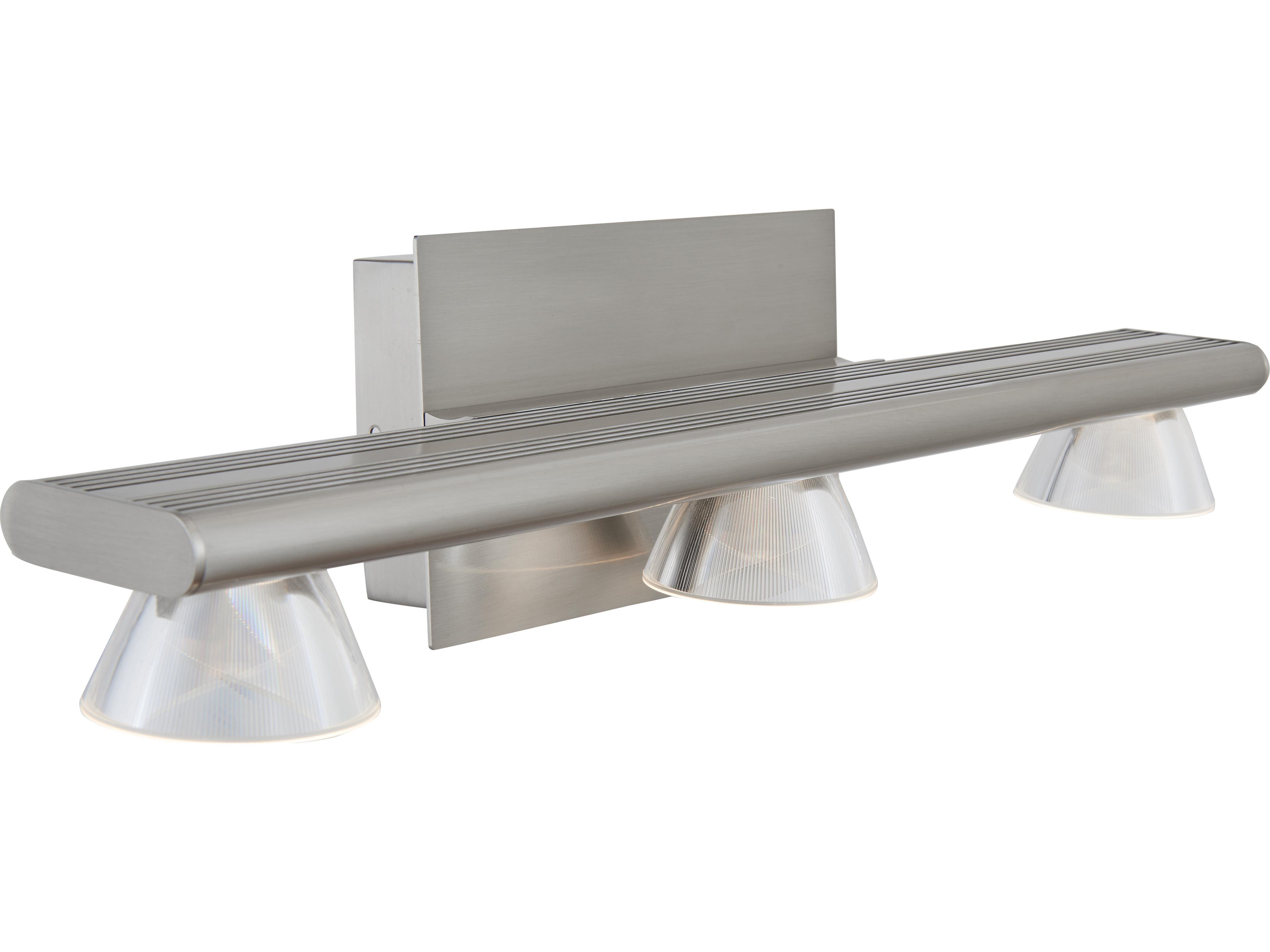 Abra Jet 3-Light Brushed Nickel Vanity Light