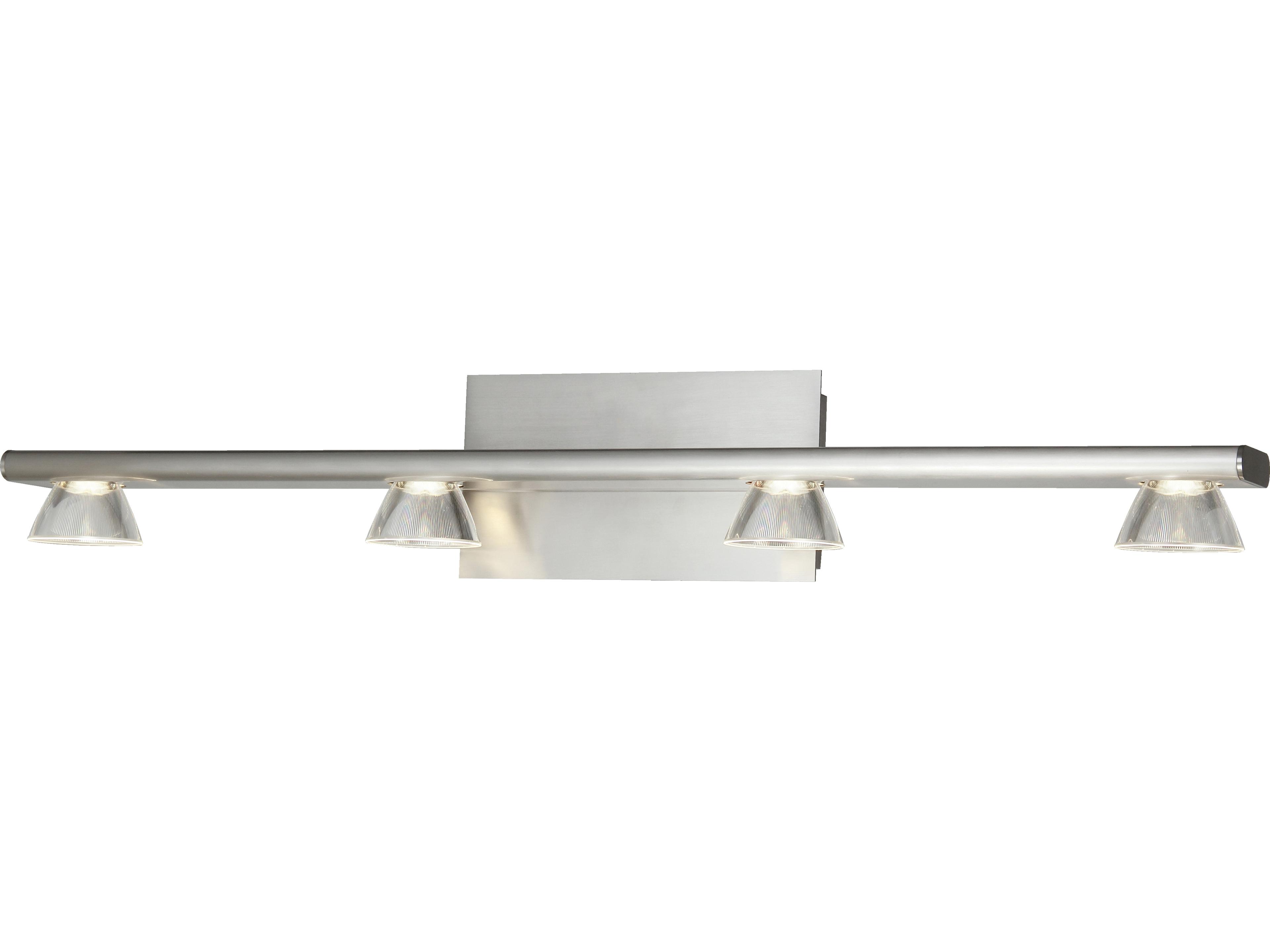 Jet 4 Light Vanity Wall Fixture Modern Brushed Nickel