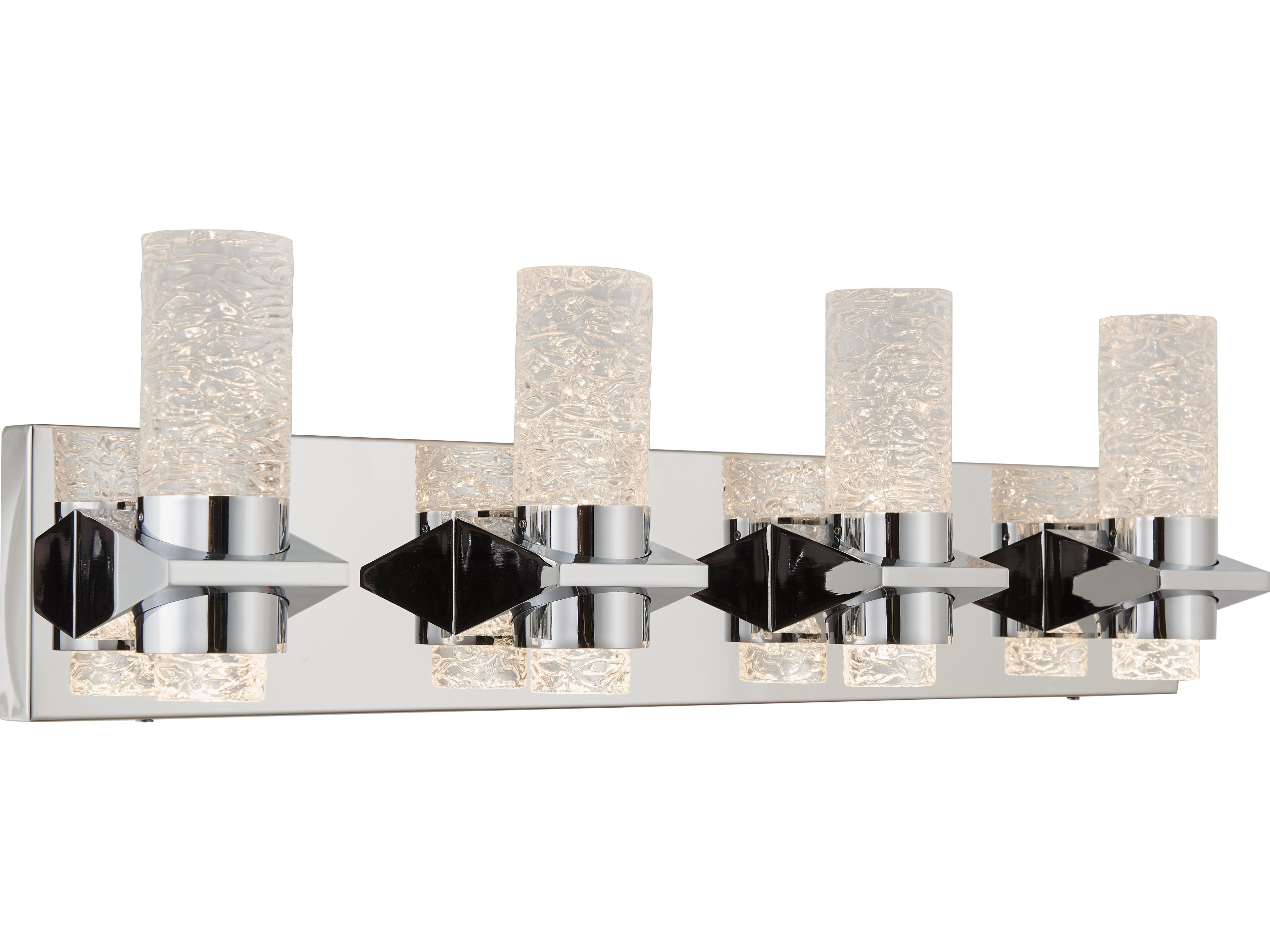 Krypton Crystal Glass LED Vanity Light Chrome