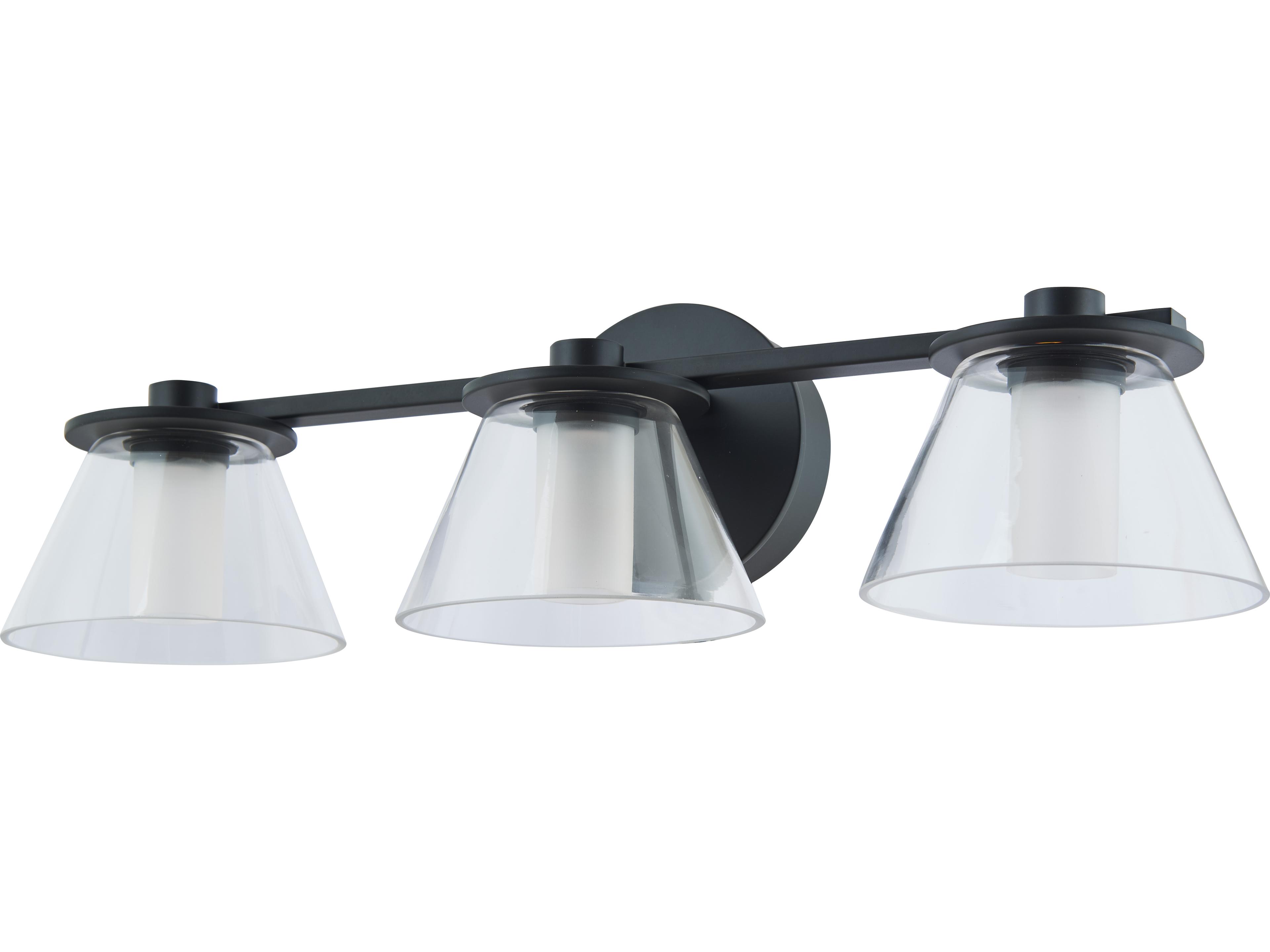Abra Cone 3-Light Black Vanity Light