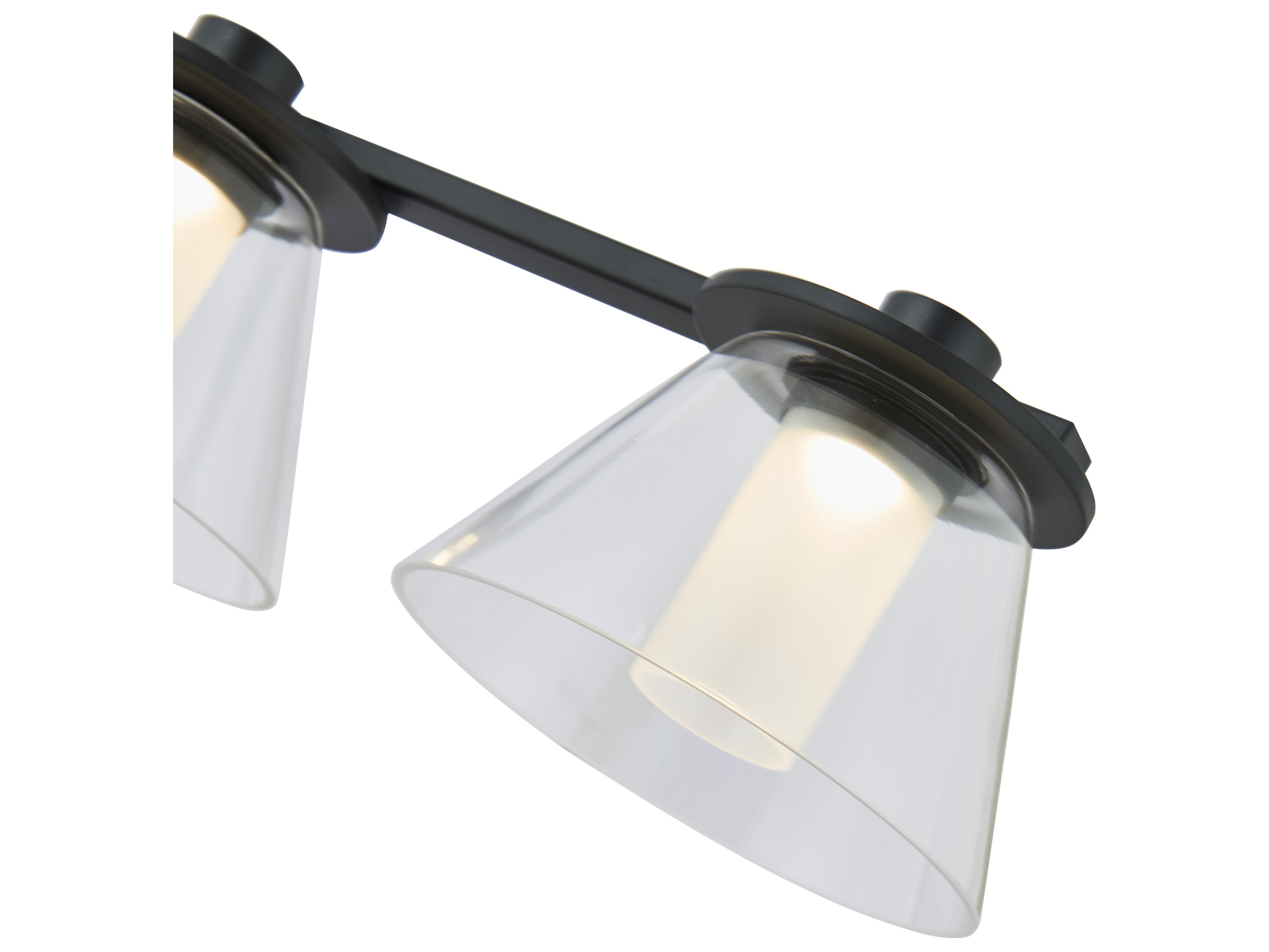 Abra Cone 3-Light Black Vanity Light