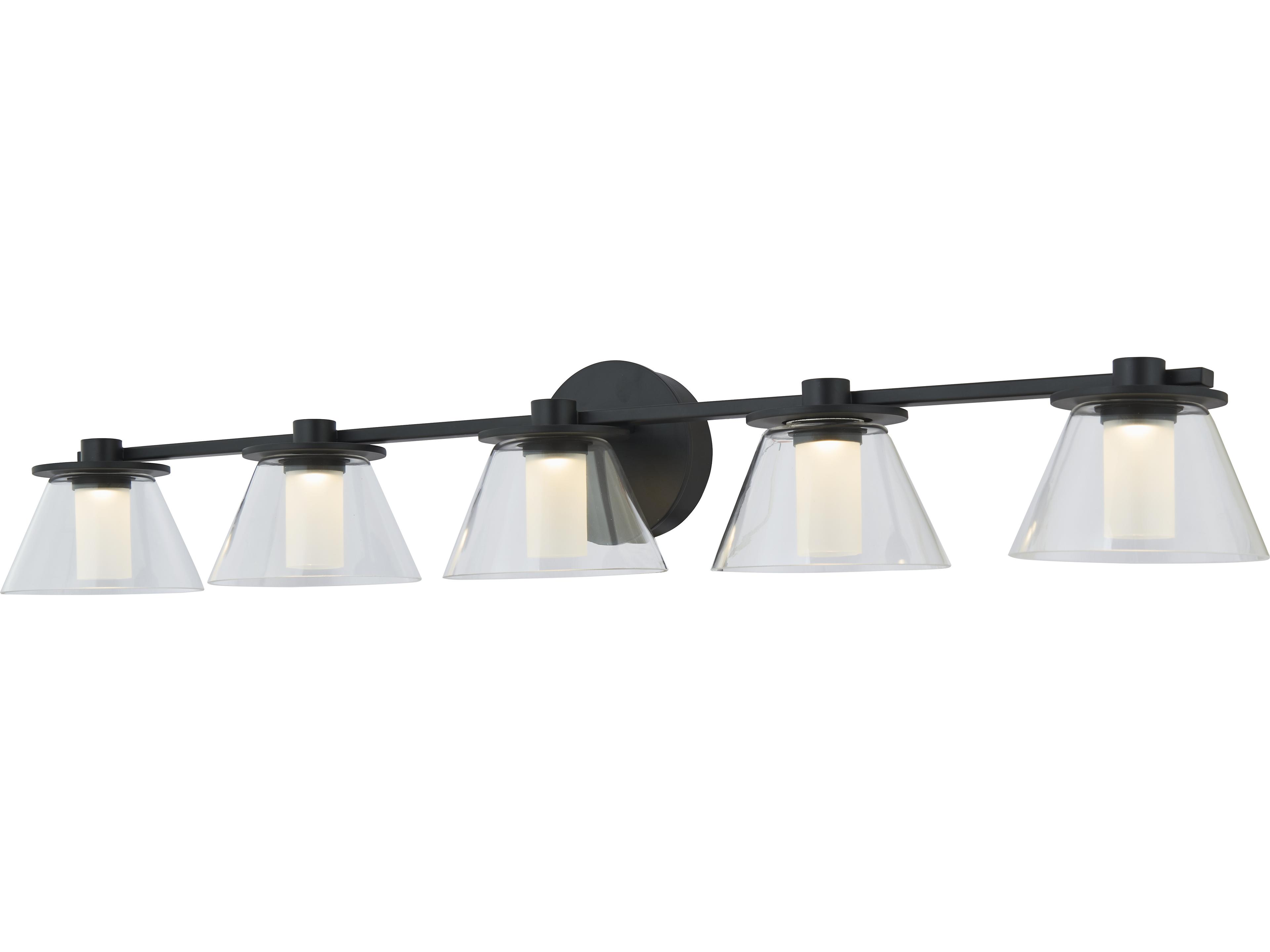 Abra Cone 5-Light Black Vanity Light
