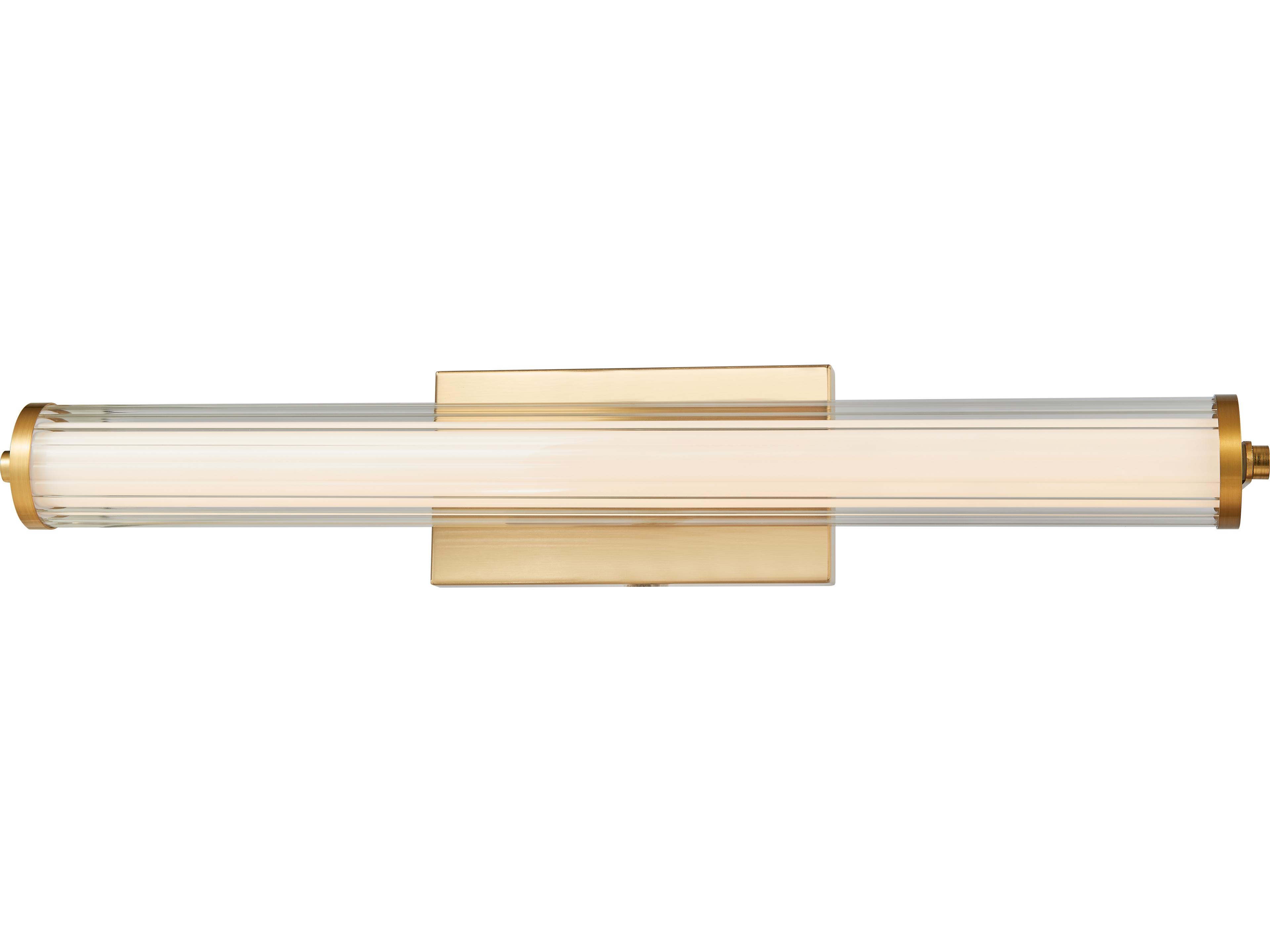 Lighting Macie Fluted Glass Vanity Light in Brushed Brass