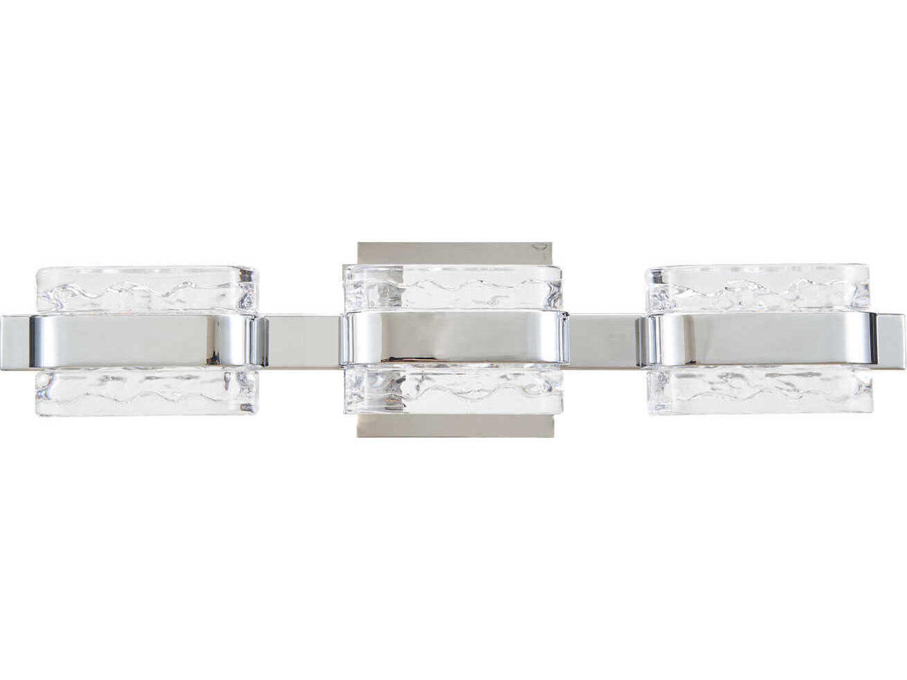 JoJo 3 Light Crystal Glass Vanity Modern Chrome