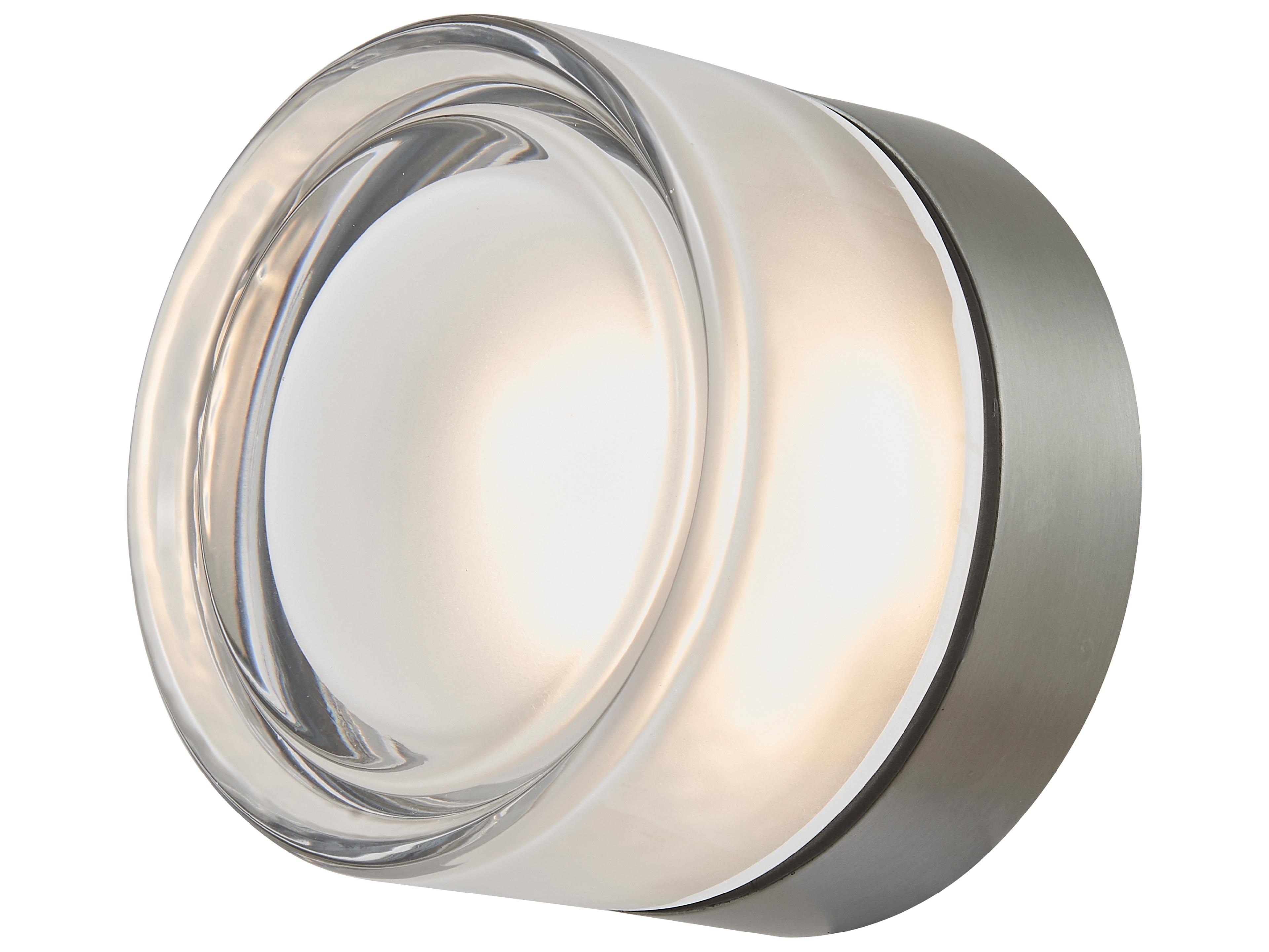 Abra Elf 1-Light Anodized Aluminum Silver Round Flush Mount