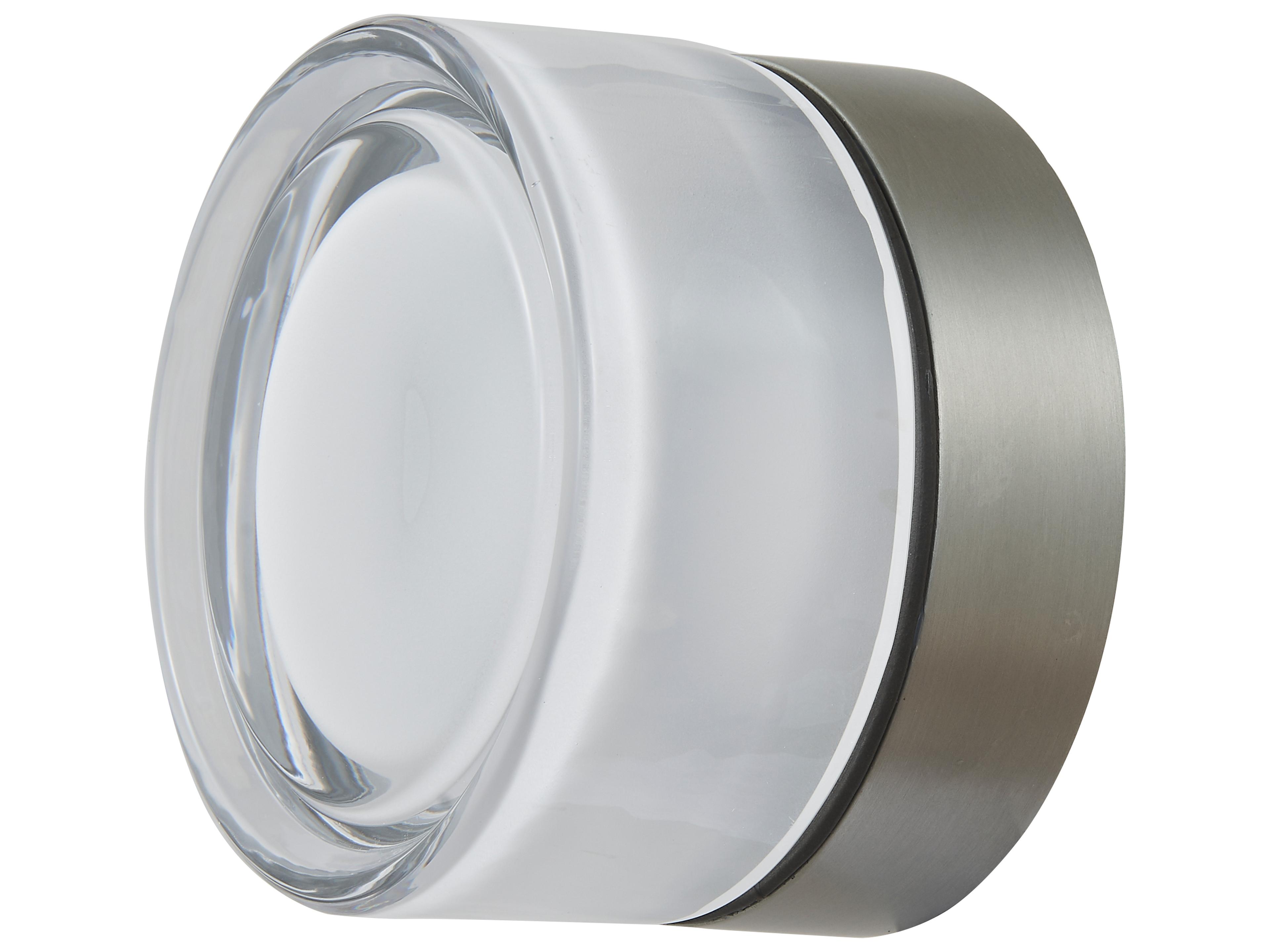 Abra Elf 1-Light Anodized Aluminum Silver Round Flush Mount