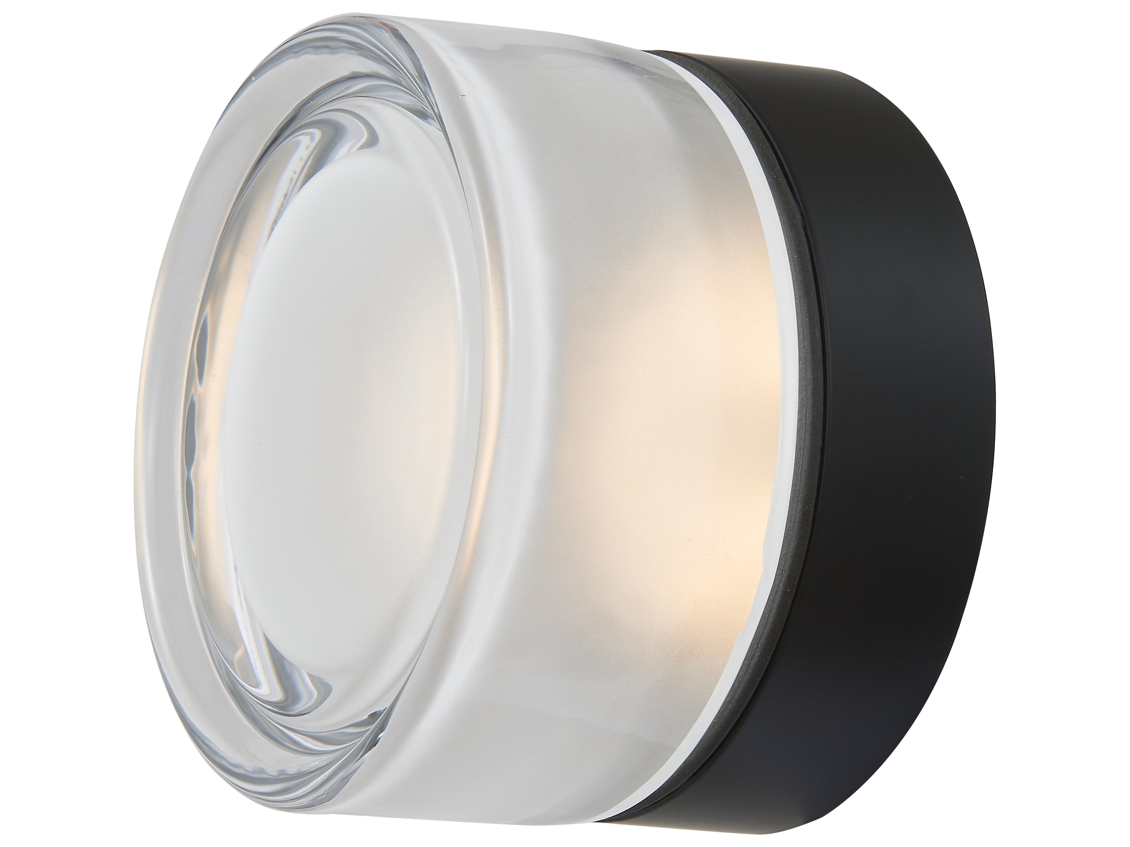 Abra Elf 1-Light Matte Black Round Flush Mount