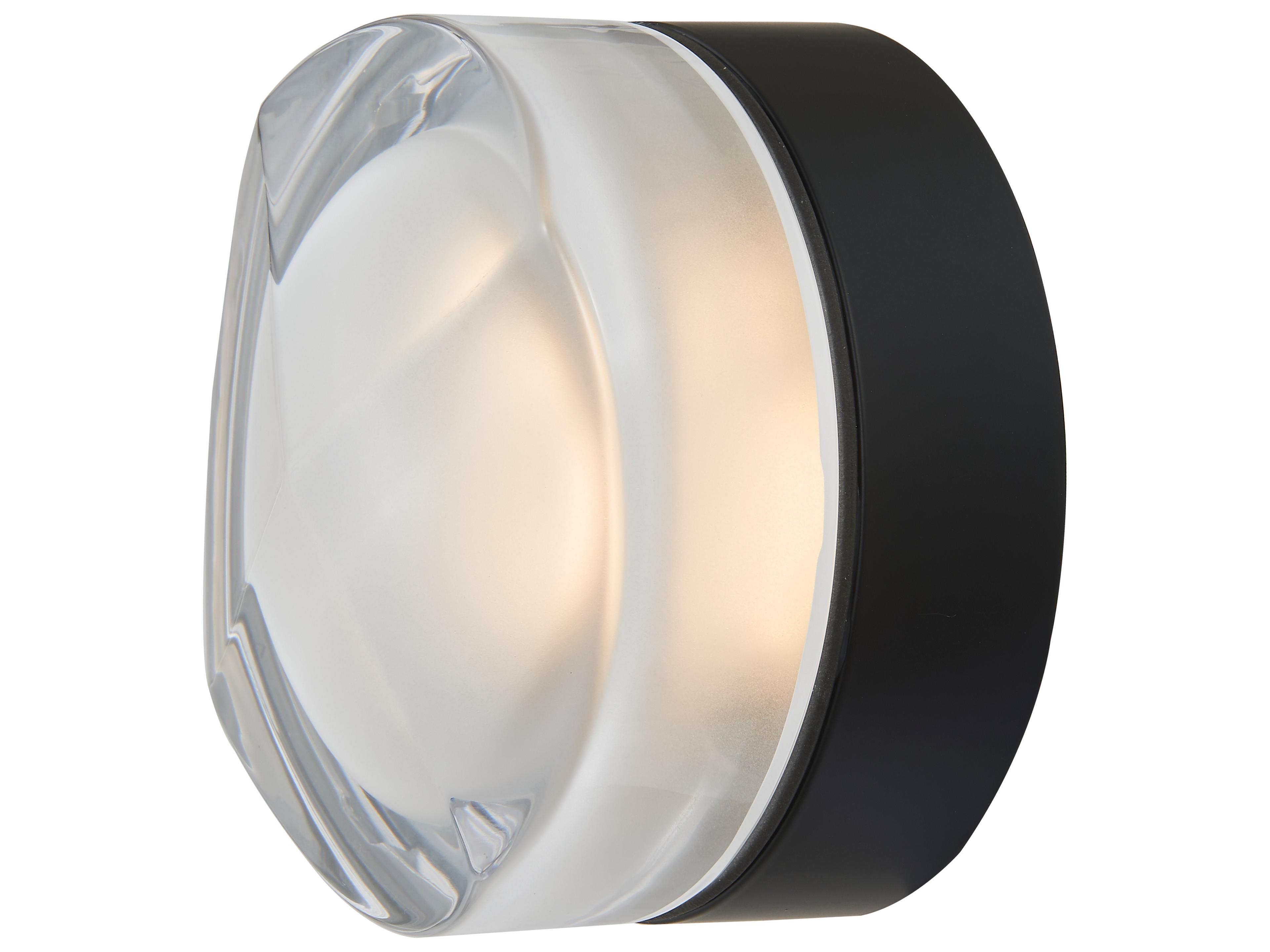 Abra Elf 1-Light Matte Black Round Flush Mount