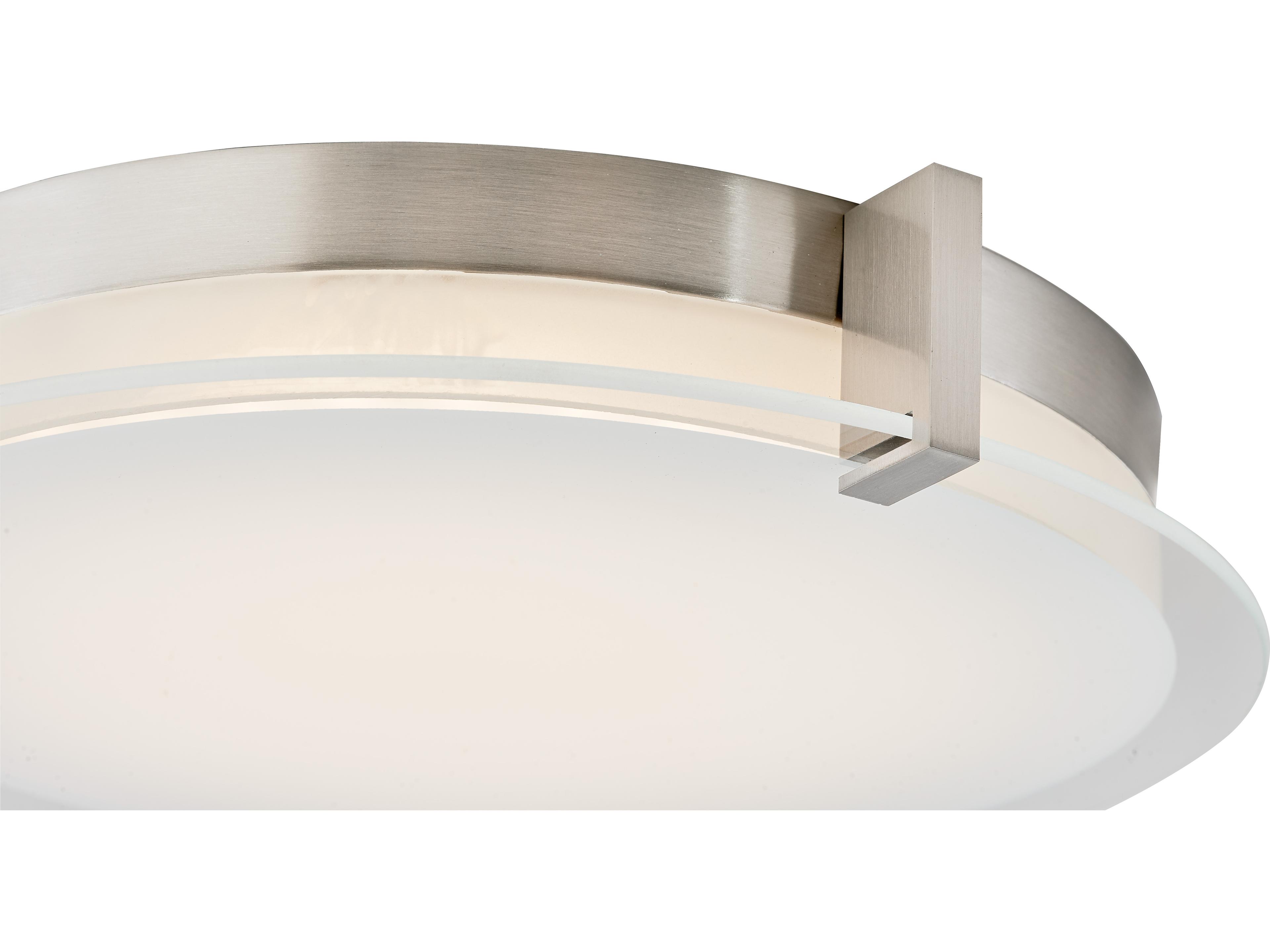 Abra Matrix 2-Light Brushed Nickel Round Flush Mount